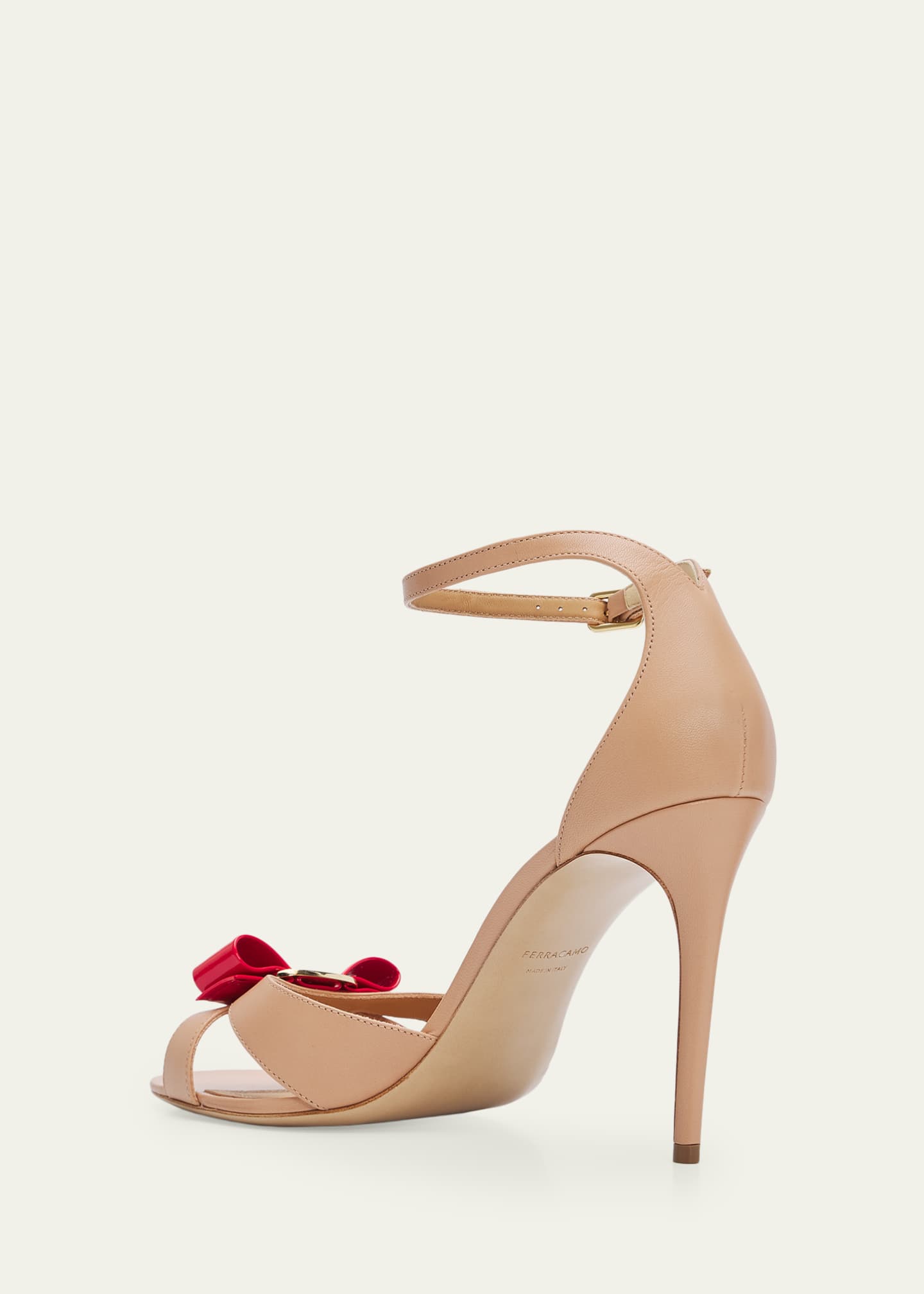 Ferragamo 95mm Roxy Leather Ankle-Strap Sandals - Bergdorf Goodman
