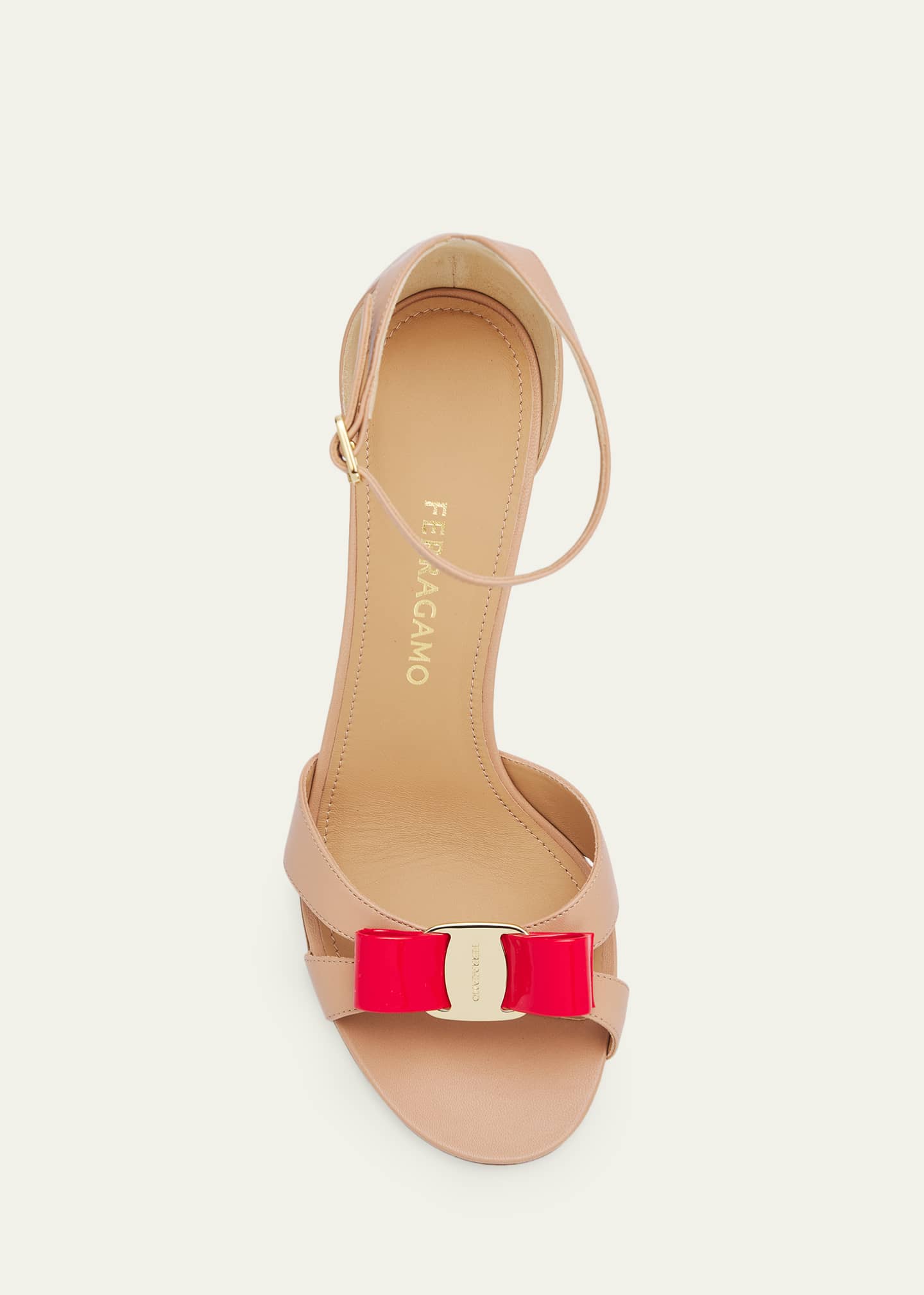 Ferragamo 95mm Roxy Leather Ankle-Strap Sandals - Bergdorf Goodman