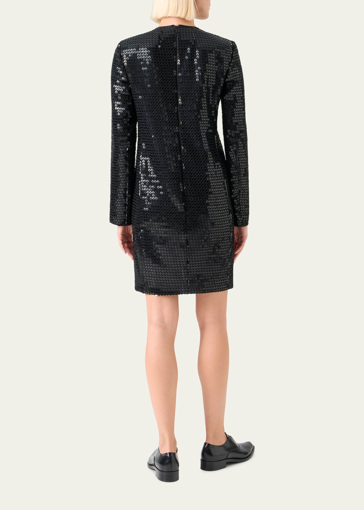 akris sequin dress Long Sequined Evening Gown Greige / 8