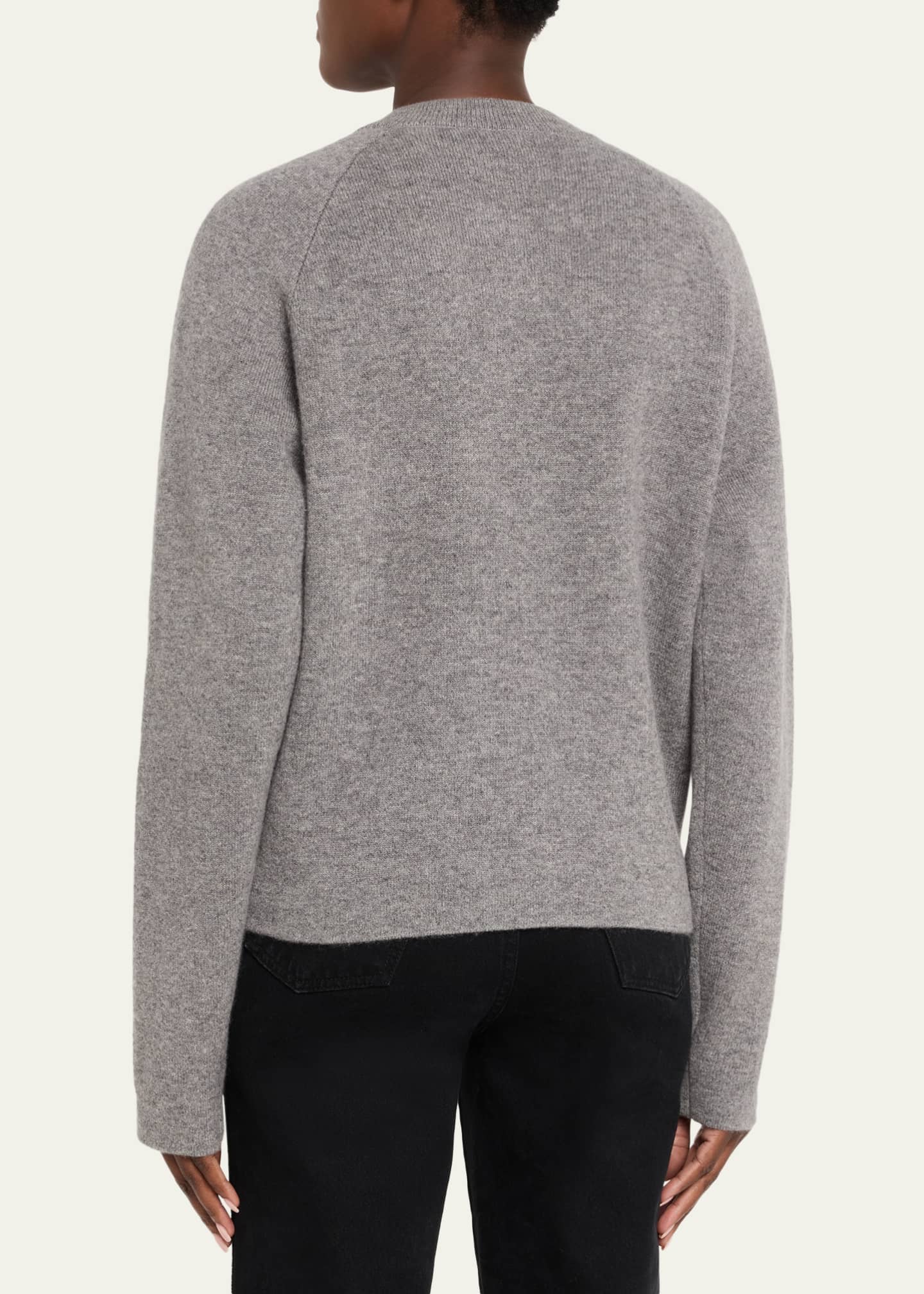 Cashmere-Wool Hammered Button Cardigan