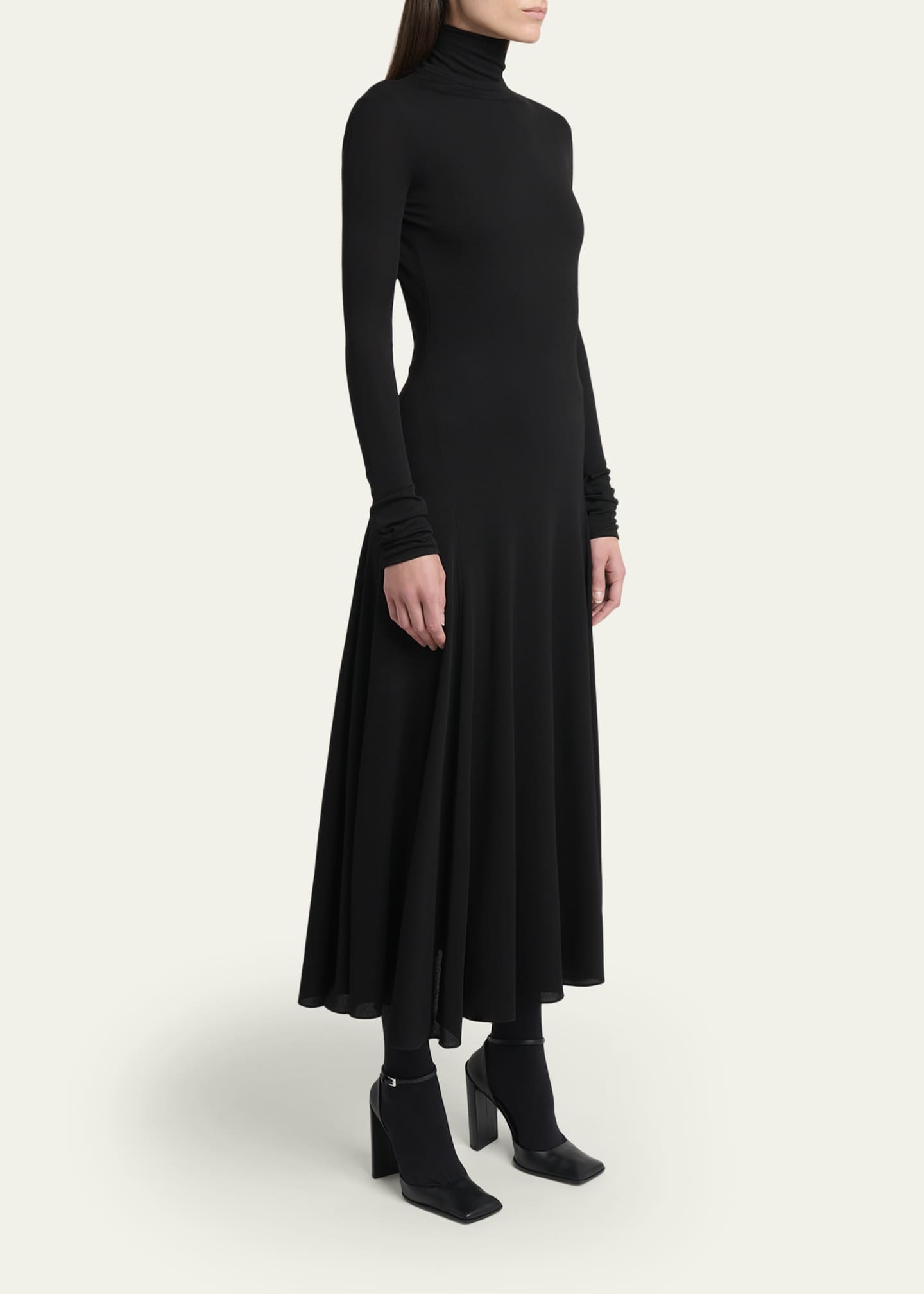 white christmas dresses Black Turtleneck Hip Cut Out Short Dress – IRHAZ main image 1