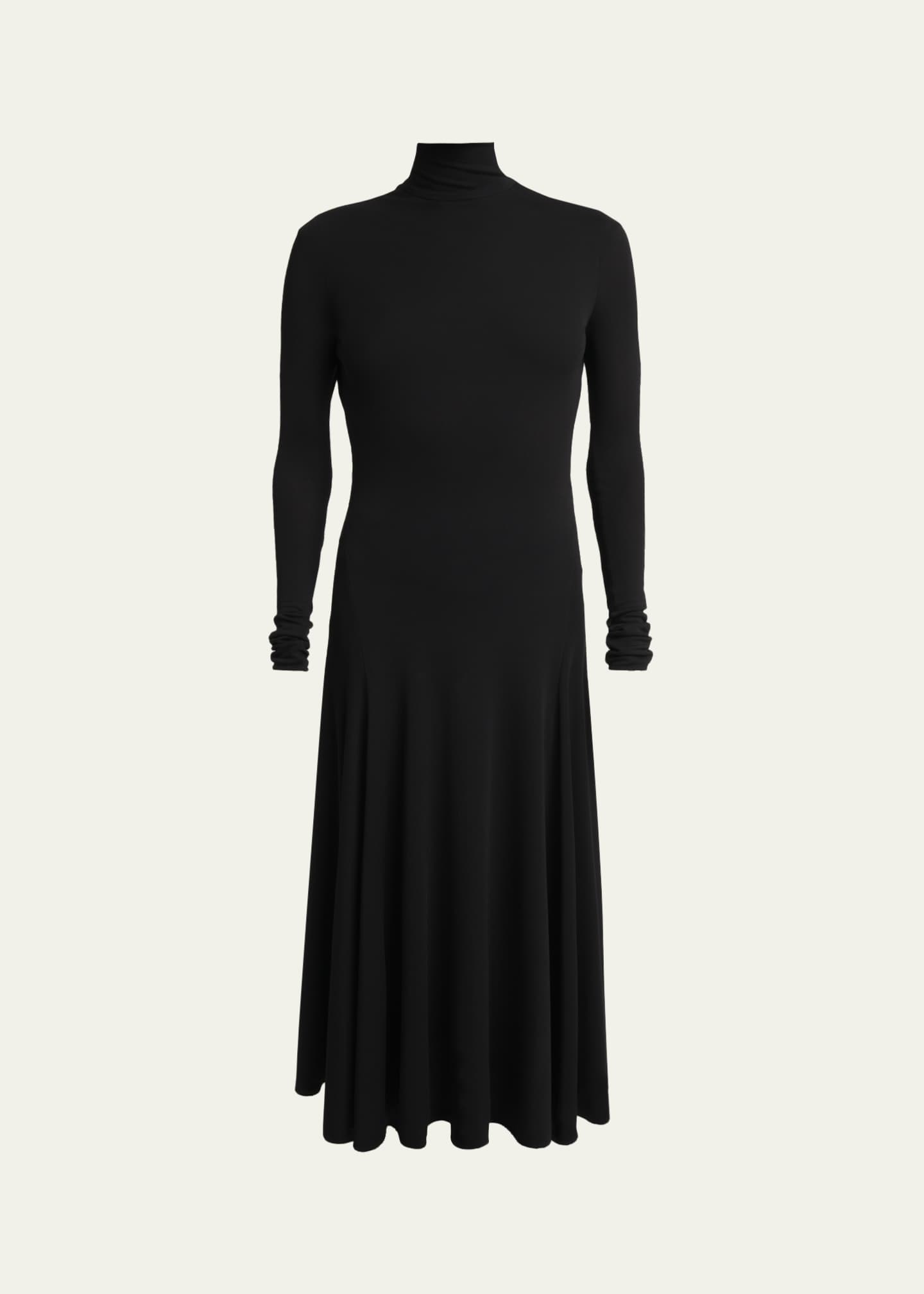 black turtleneck maxi dress Gina Tricot sleeveless knit in a versatile essential for everyday wear. TOTEME Draped jersey turtleneck maxi