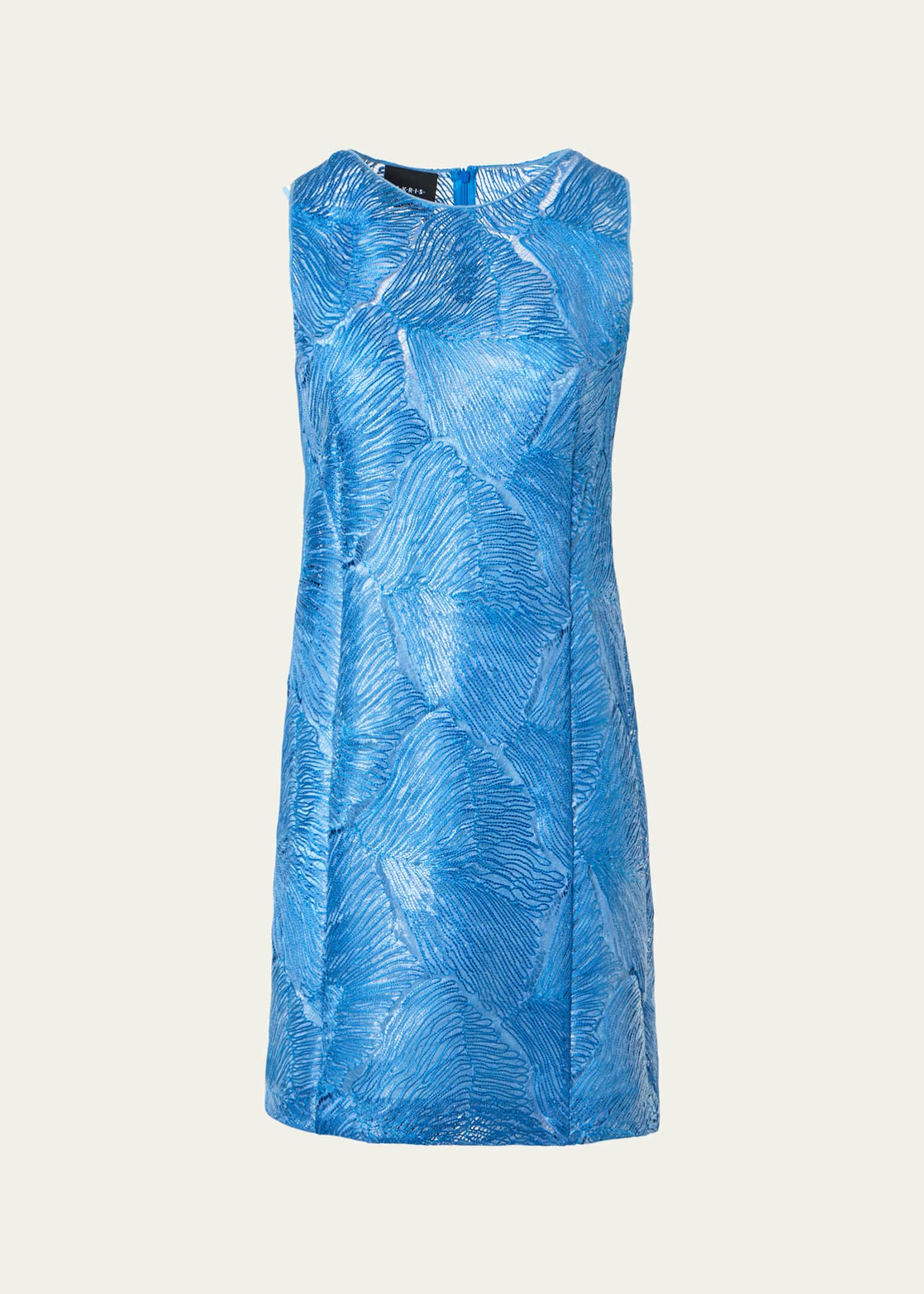 Techno Lacquered Sea Fan Lace Sheath Dress twilight / 8