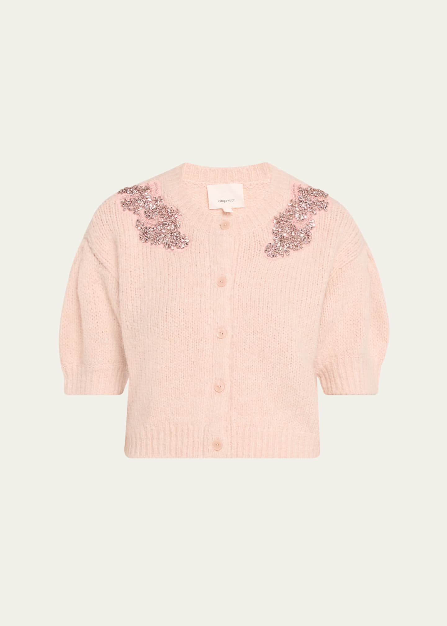 Cinq a Sept Millicent Embellished Short-Sleeve Cardigan