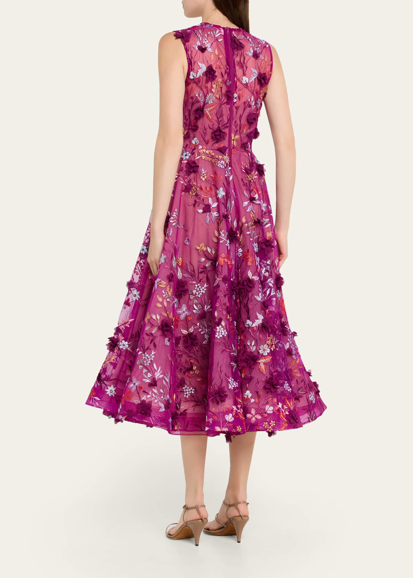 Bronx and Banco Saba Floral-Embroidered Sleeveless Midi Dress - Bergdorf  Goodman