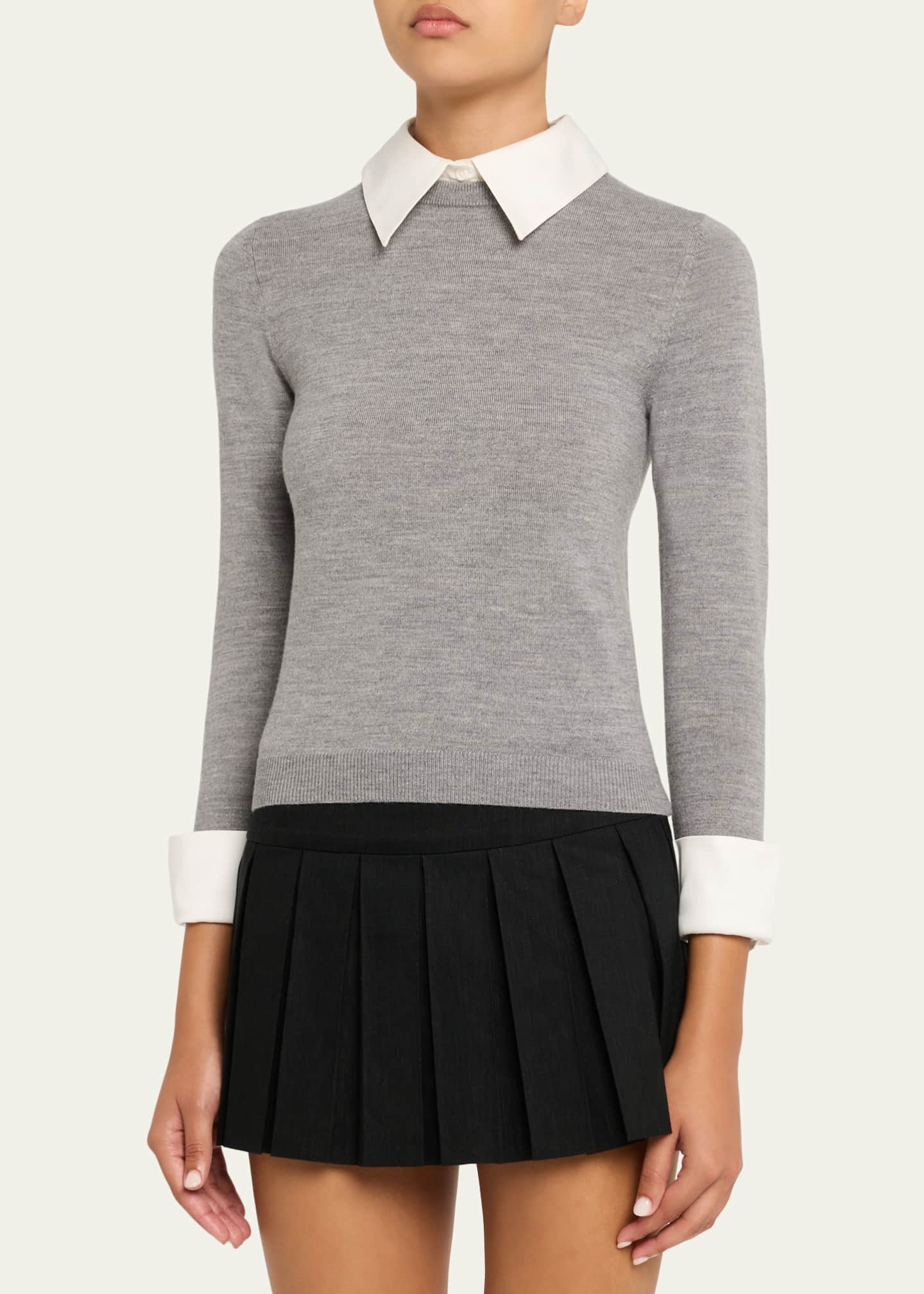 Alice + Olivia Porla Collared Sweater - Bergdorf Goodman
