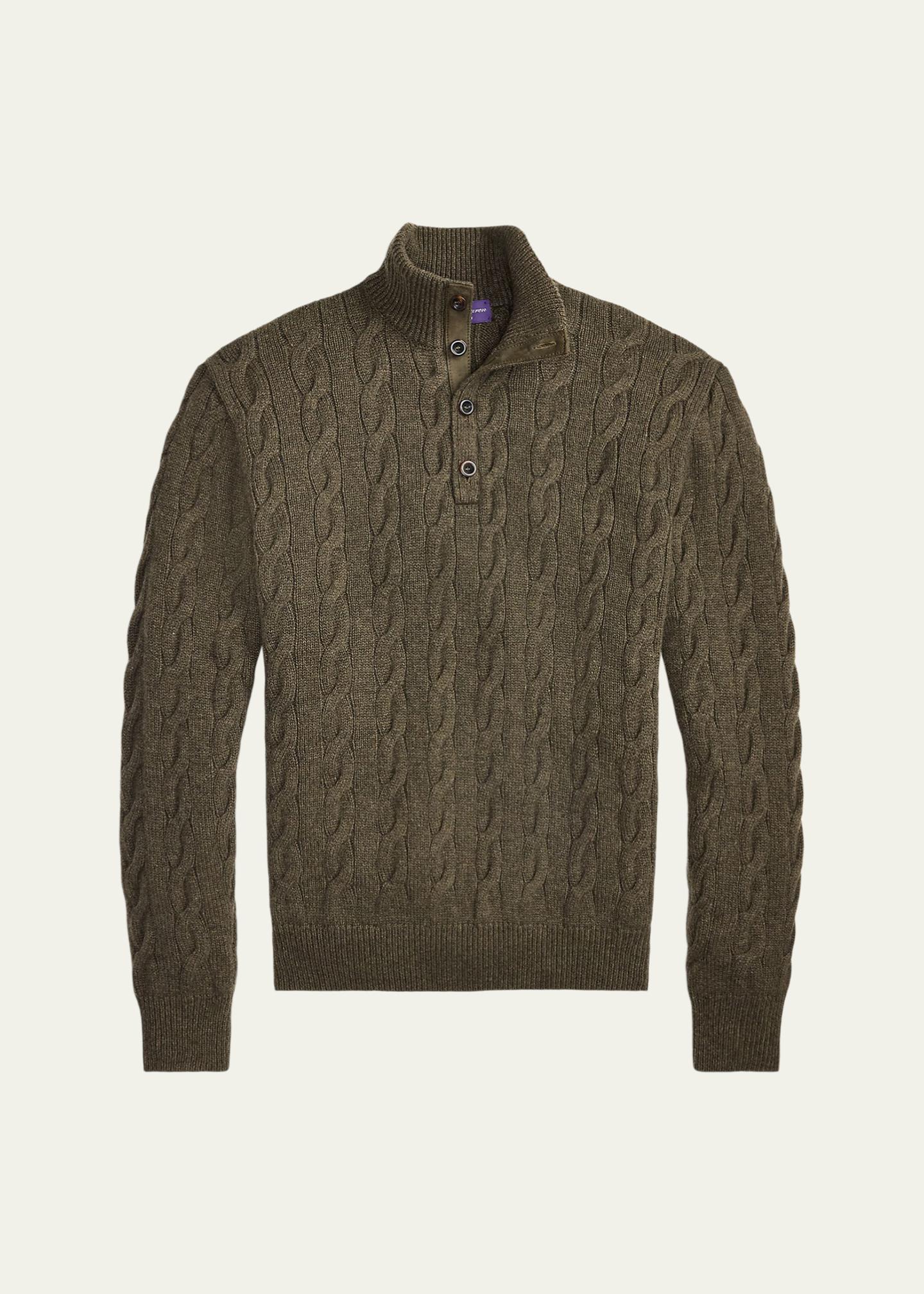 Ralph Lauren Purple Label Men's Cashmere Cable Half-Placket