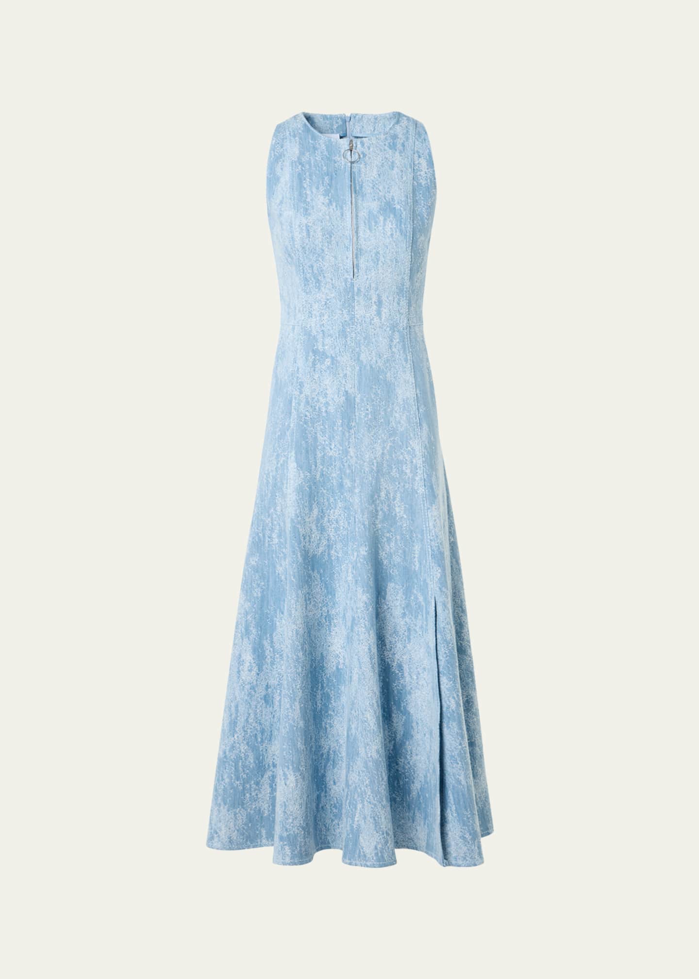 Akris punto Jacquard Denim Sleeveless Quarter-Zip Midi Dress - Bergdorf  Goodman