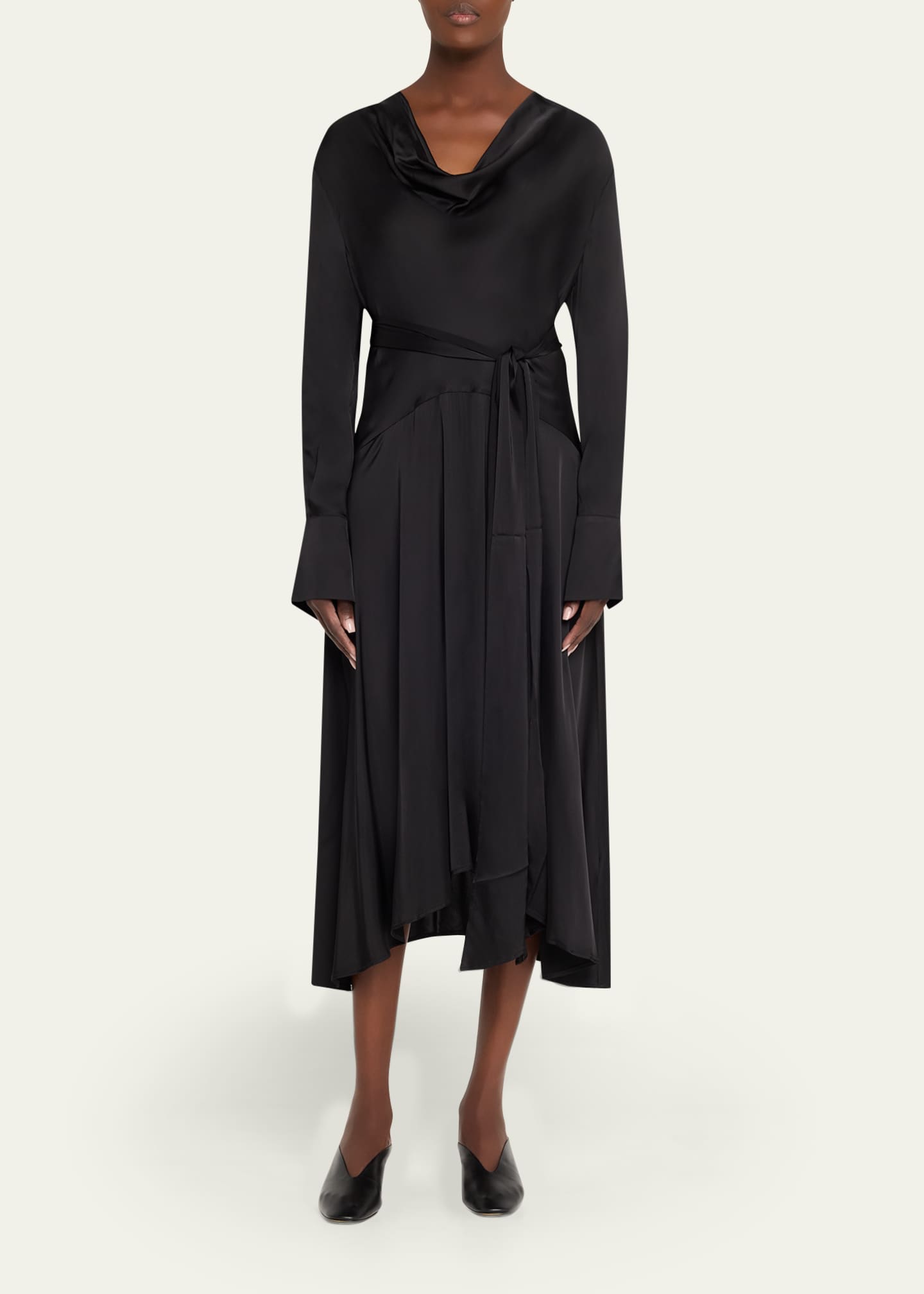 Ganni Black Scarf Dress Viscose