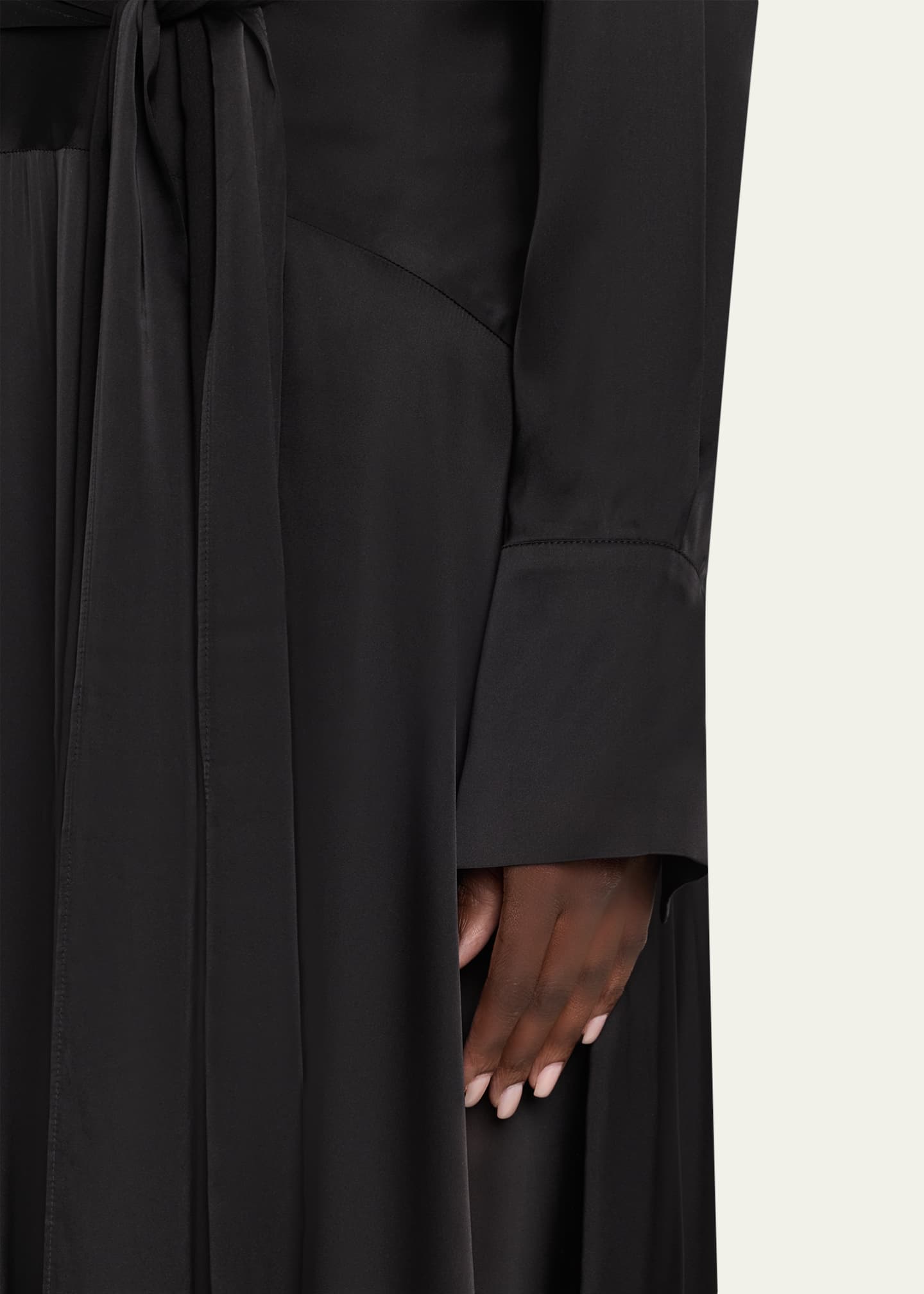 knee length dresses for ladies Abito Lungo in Satin Avorio GANNI main image 0