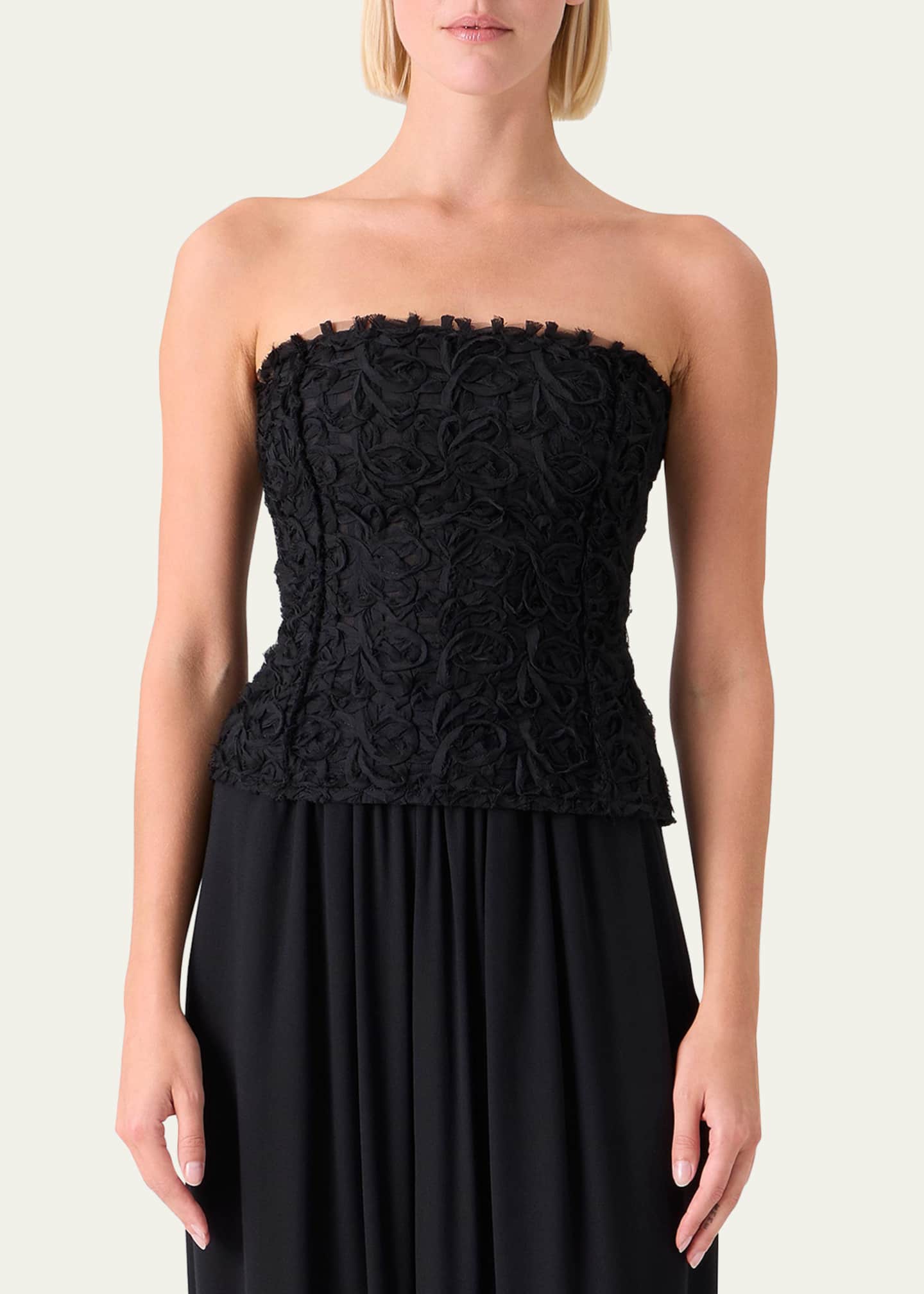 Akris punto 3D Floral Embroidered Bustier Top - Bergdorf Goodman