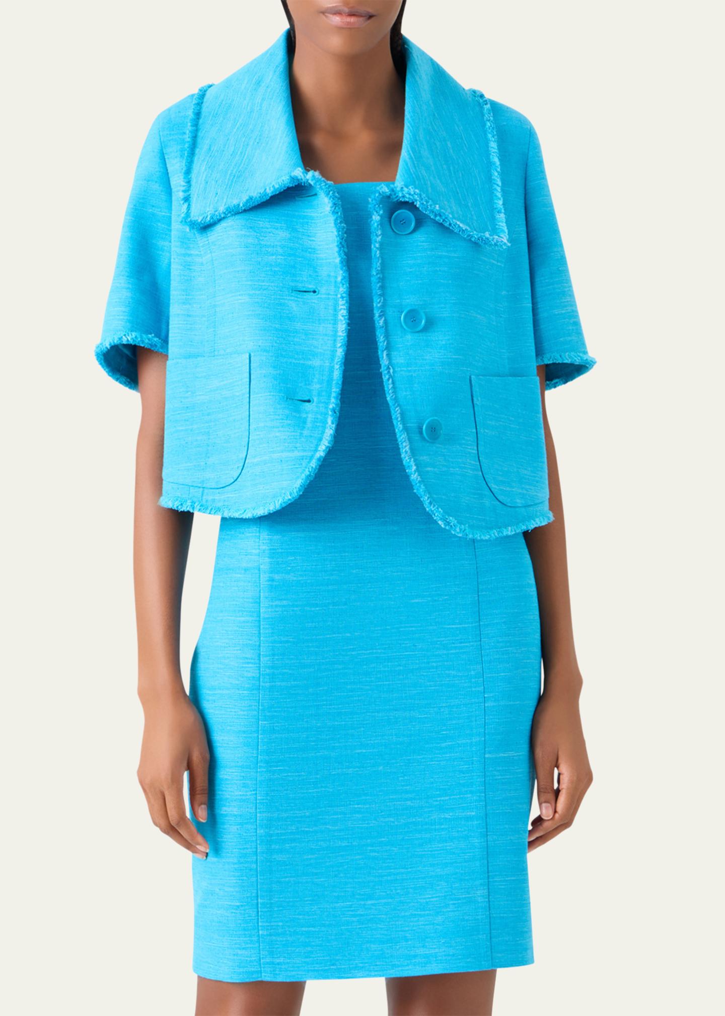 Akris punto Short-Sleeve Fringed Indian Silk Jacket - Bergdorf Goodman
