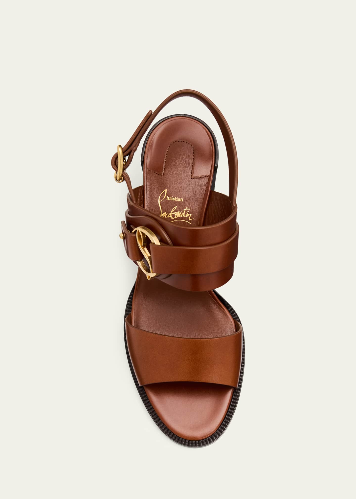 Christian Louboutin ※２回使用 Christian Louboutin 70mm Her in Roma Leather Block-Heel Sandals