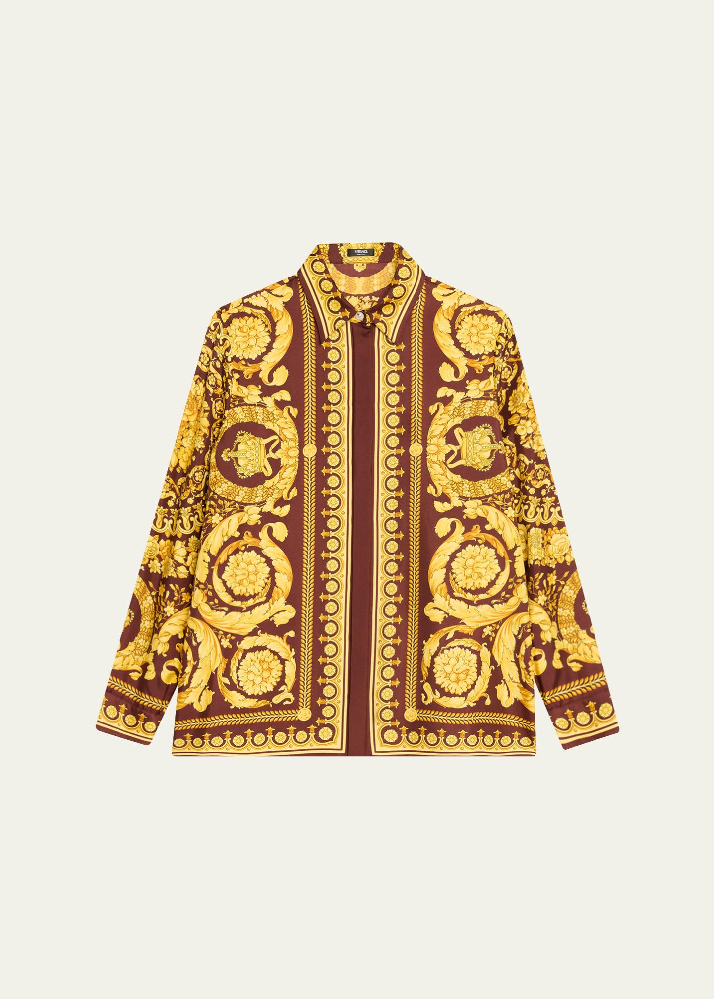 Versace Barocco Print Silk Shirt - Bergdorf Goodman