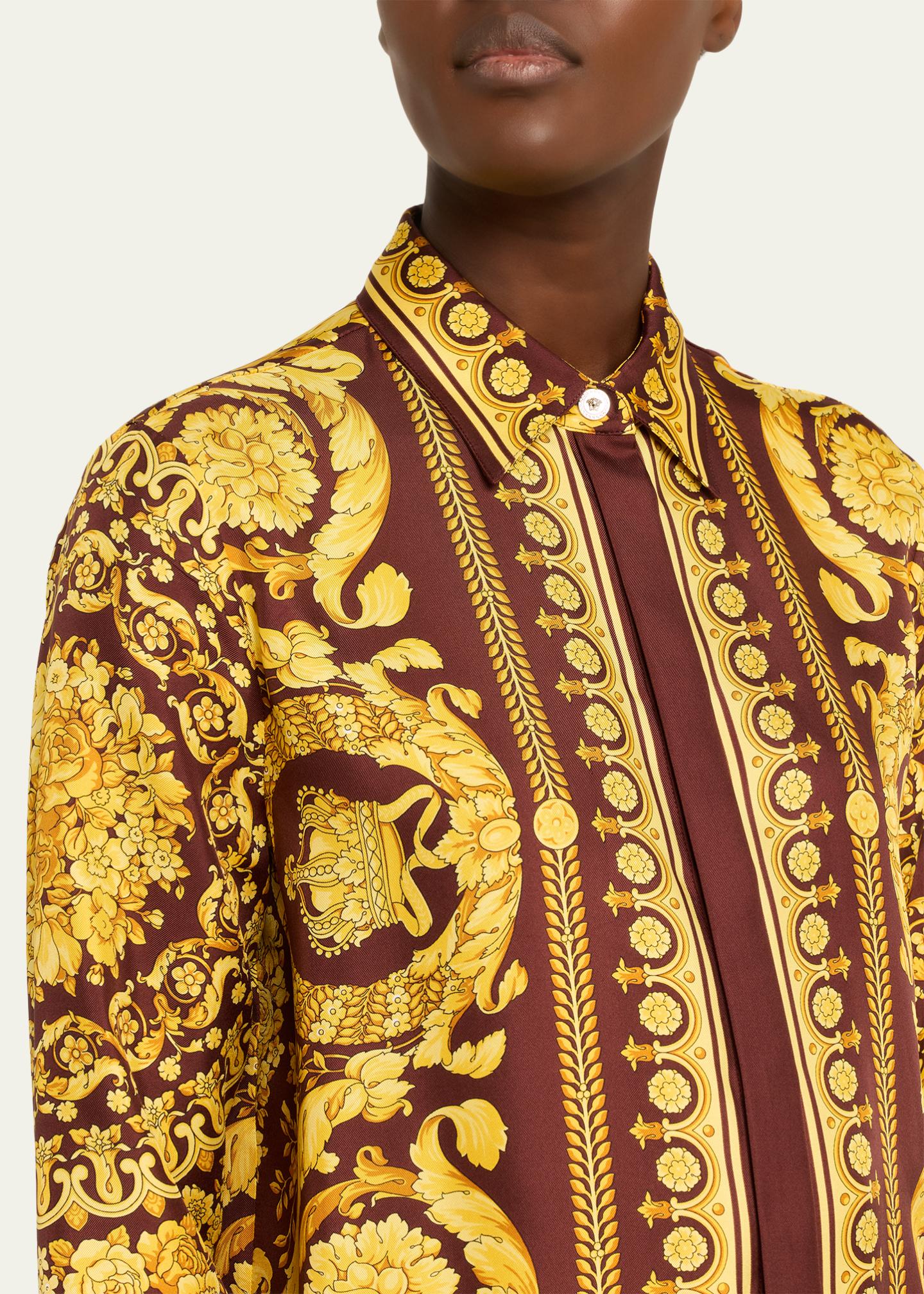 Versace Barocco Print Silk Shirt - Bergdorf Goodman