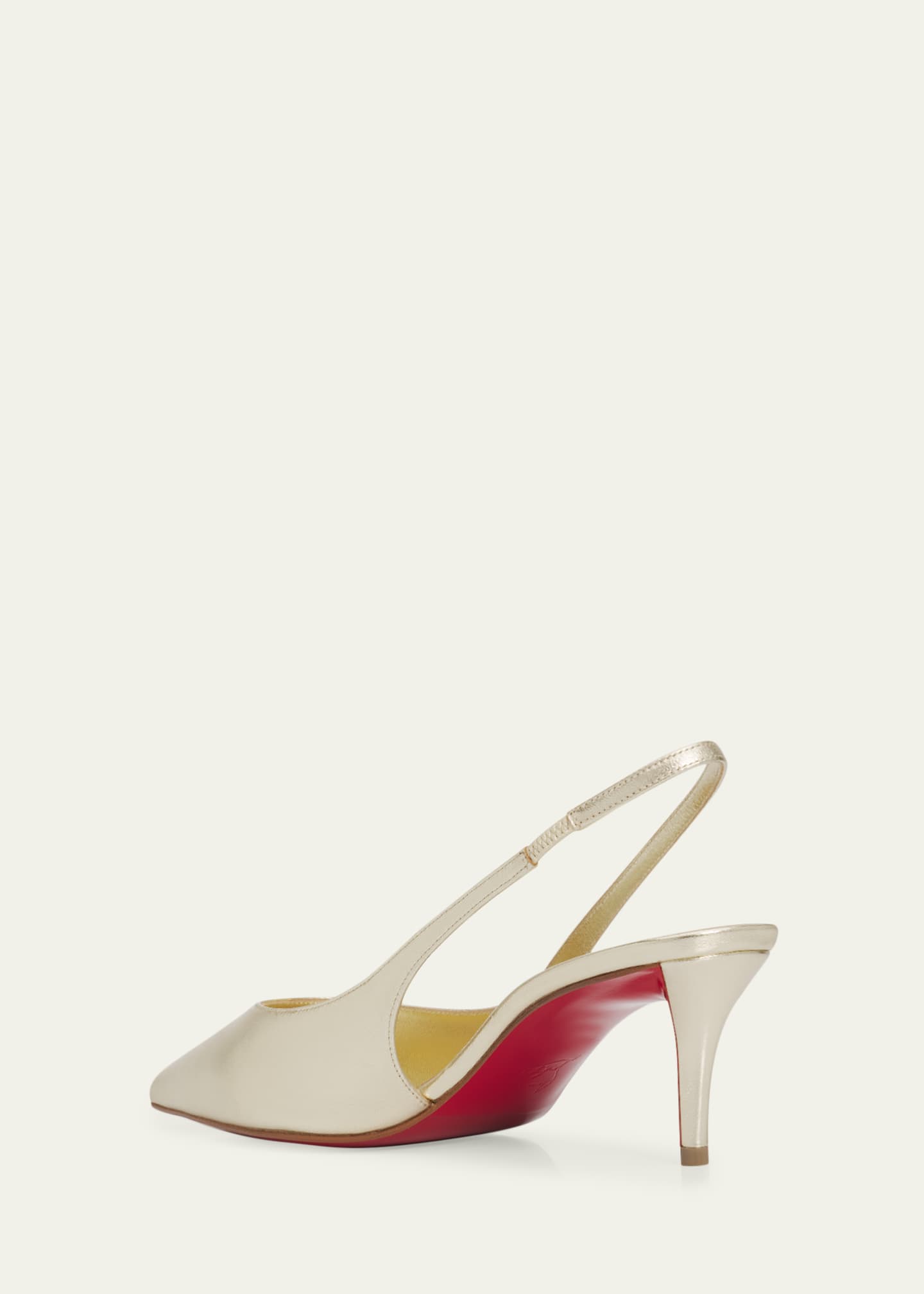 Christian Louboutin 60mm Miss Z Metallic Leather Slingback Pumps