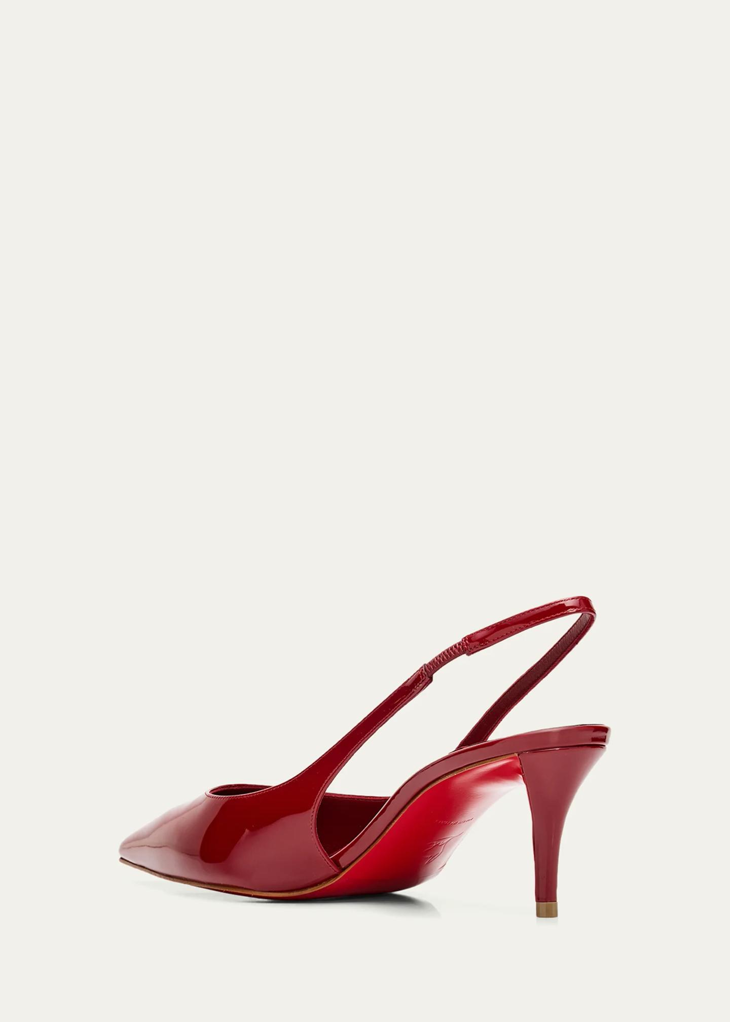 Christian Louboutin 60mm Miss Z Patent Leather Slingback Pumps