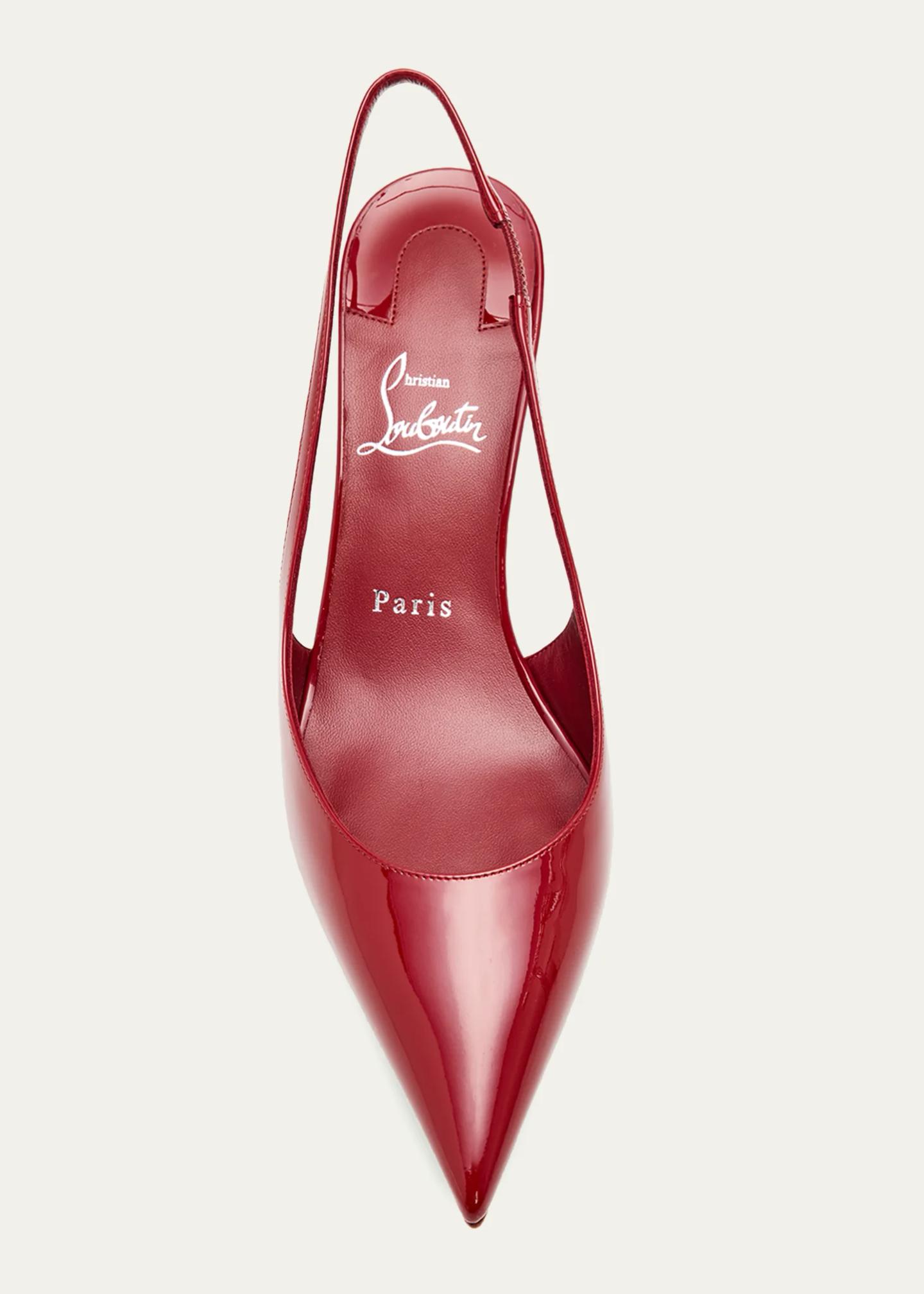 Christian Louboutin 60mm Miss Z Patent Leather Slingback Pumps