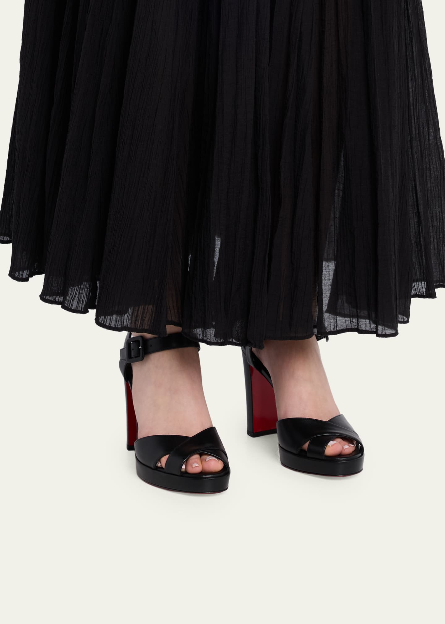 Christian Louboutin 100mm Cora Leather Sandals - Bergdorf Goodman