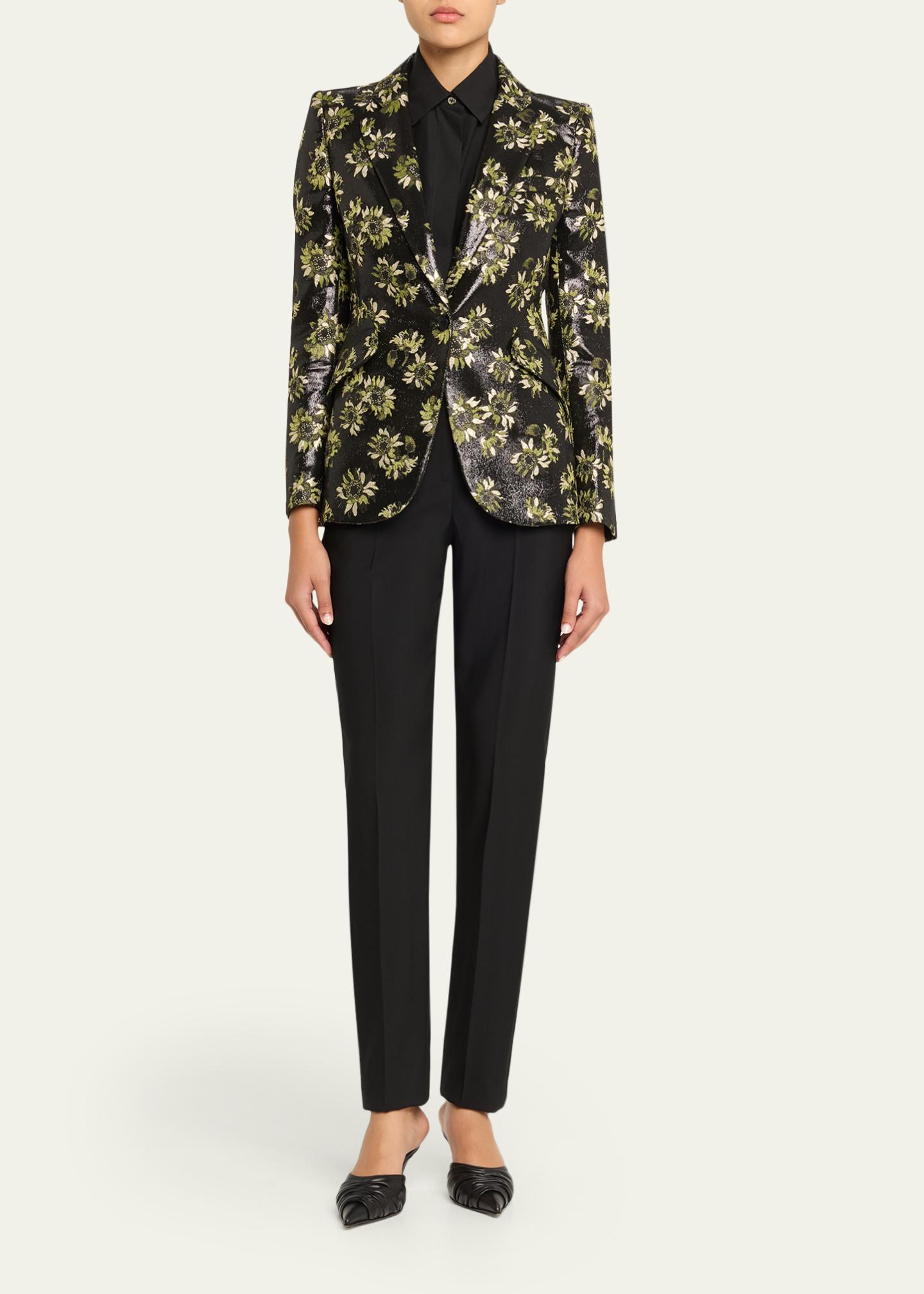 McQueen Lacquered Sunflower Single-Breasted Jacket - Bergdorf Goodman