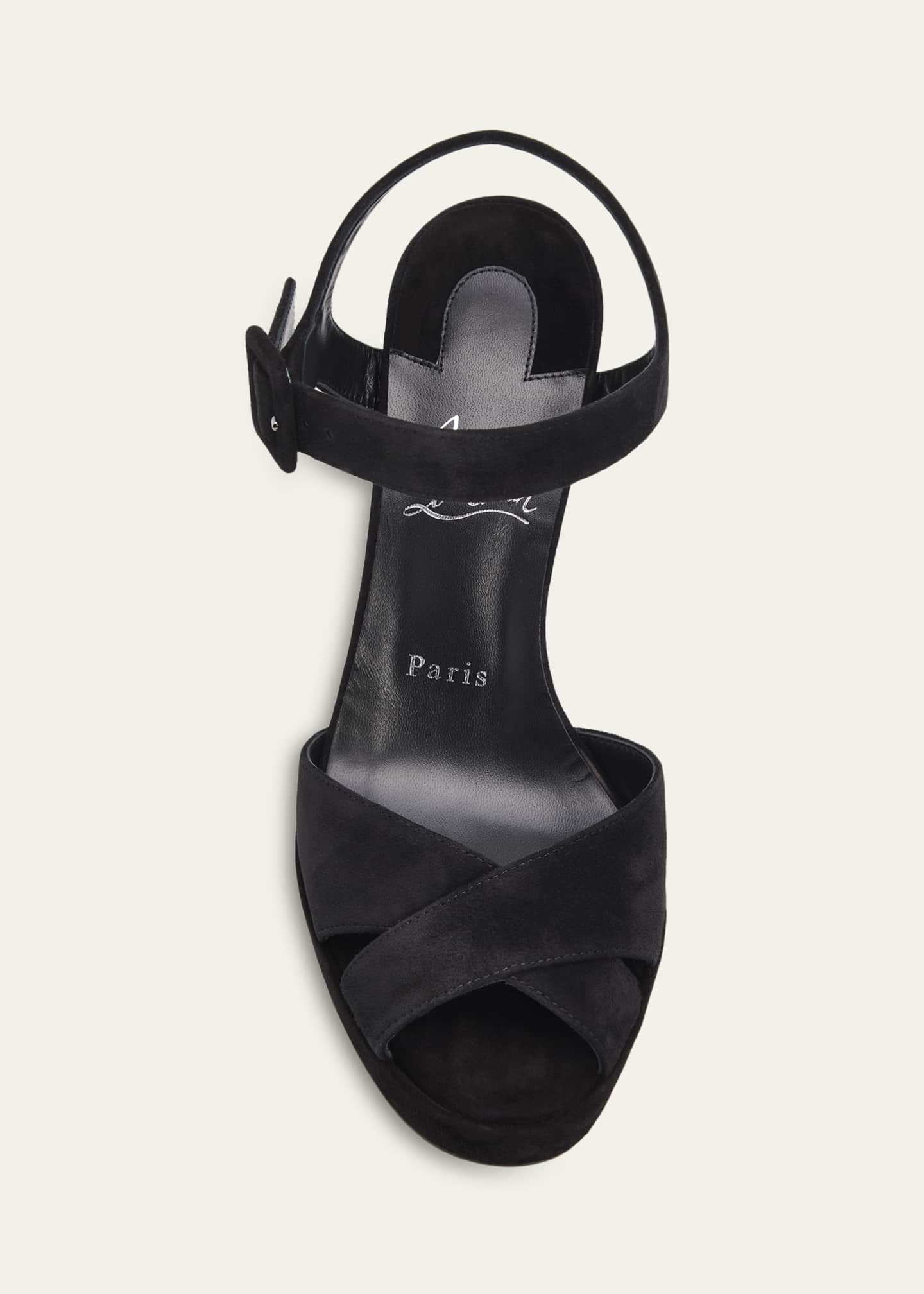 Christian Louboutin 100mm Cora Suede Platform Sandals - Bergdorf