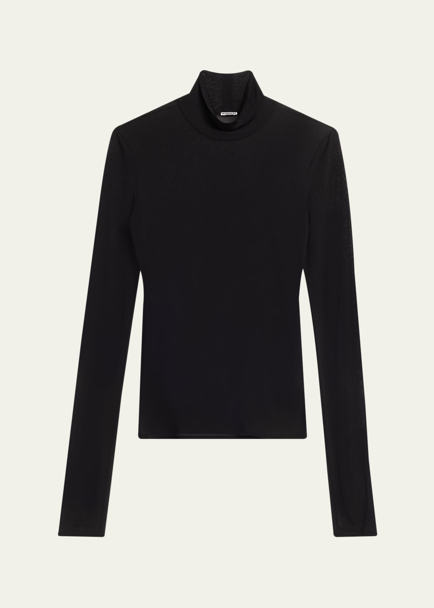 Jil Sander Turtleneck Sheer Long-Sleeve Top - Bergdorf Goodman