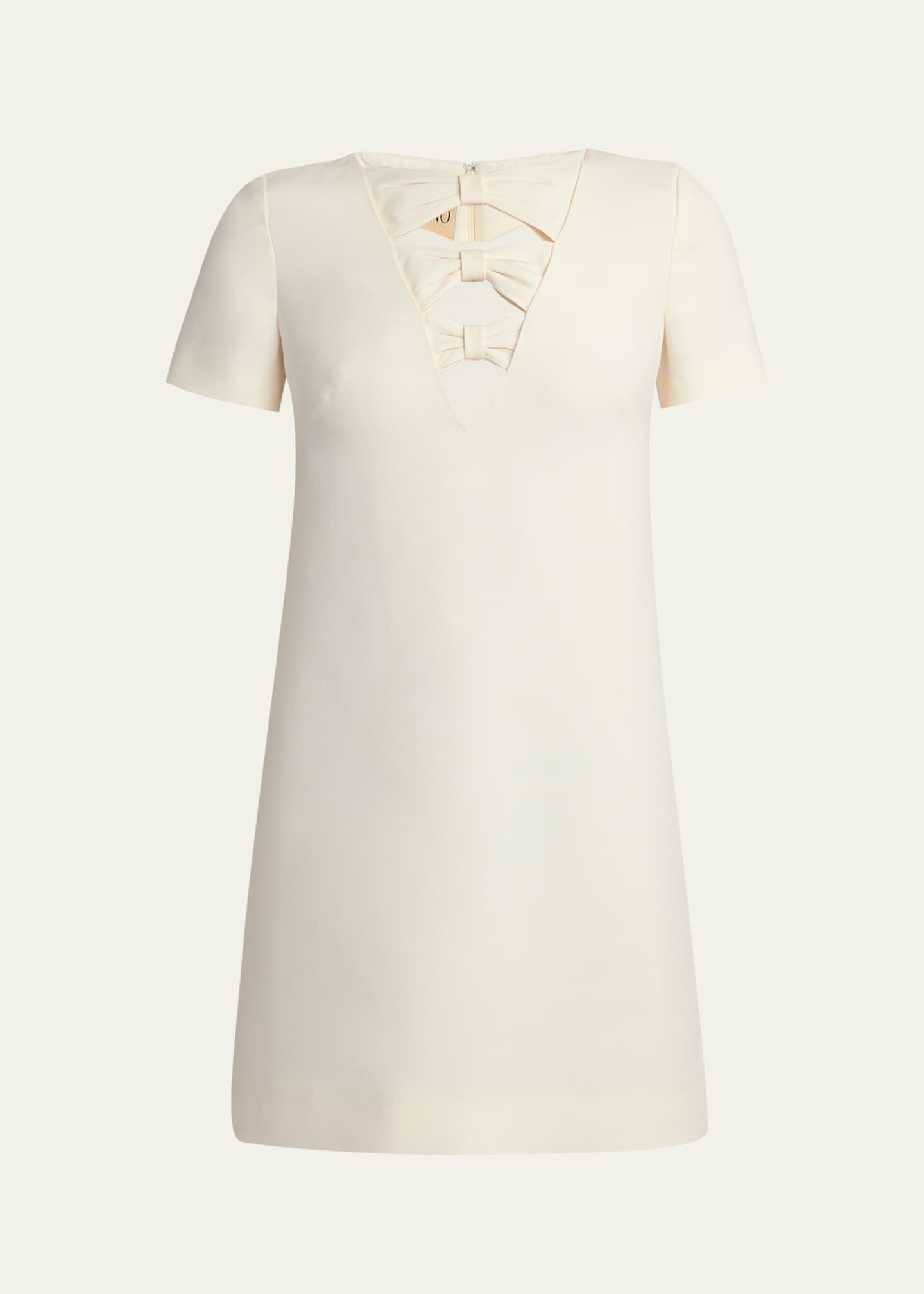 bow neck short sleeve dress Navy Remi Bow Mini Dress