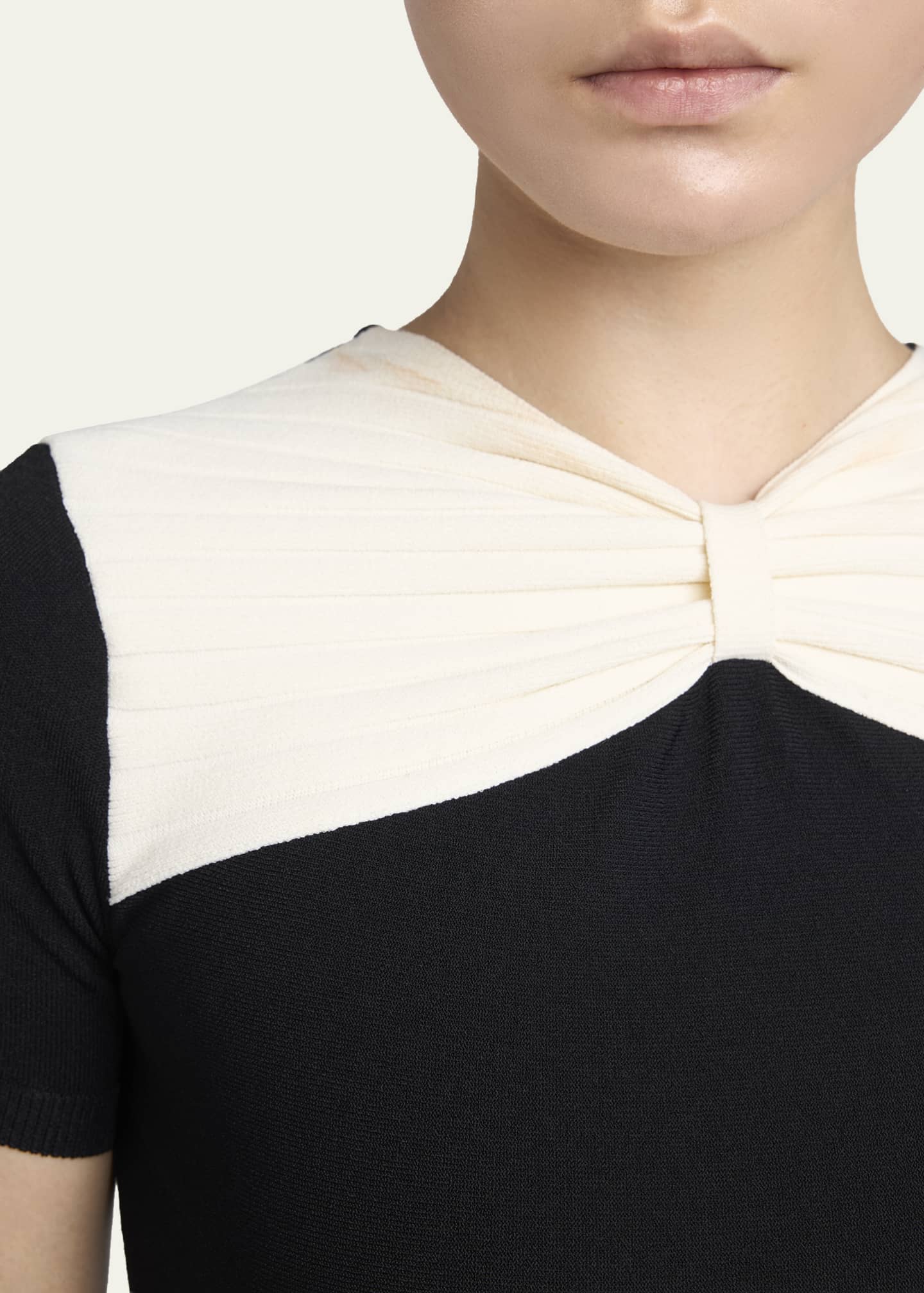 bow neck short sleeve dress London Times Bow Neck Short Sleeve A-Line Dress  New Yorker's Apparel