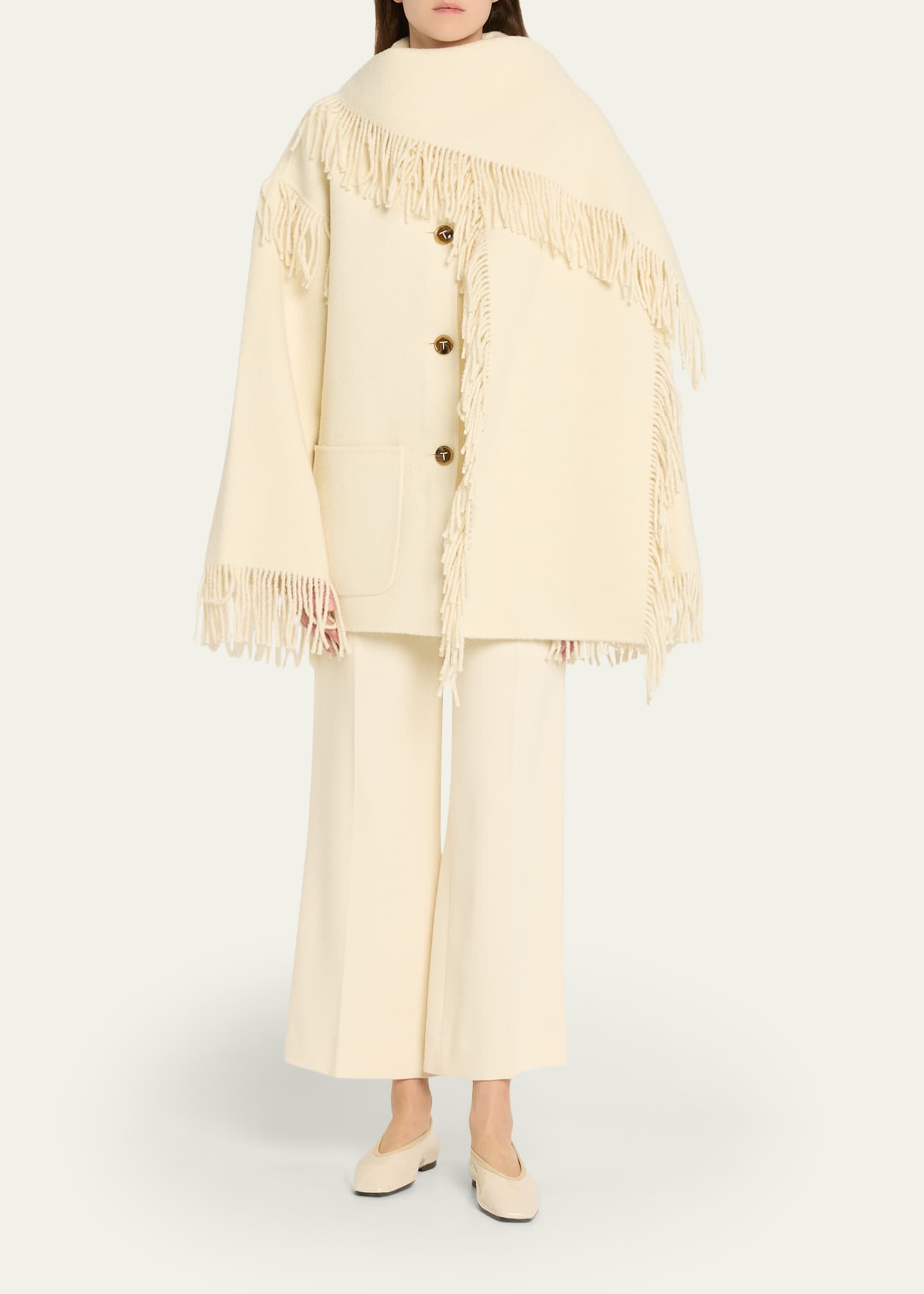 Toteme Fringed Scarf Jacket - Bergdorf Goodman