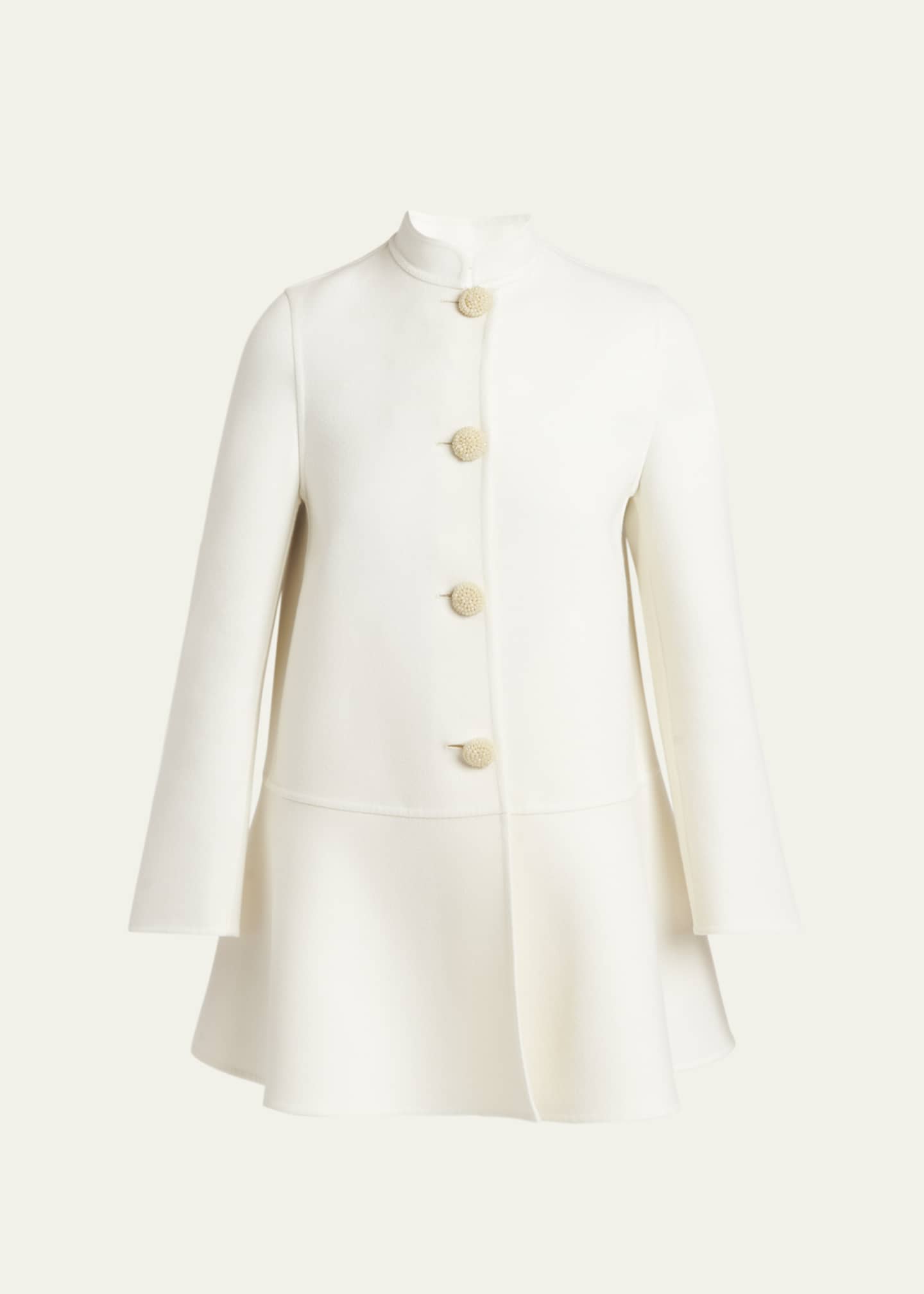 Valentino Garavani Embellished-Button Cashmere Single-Breasted