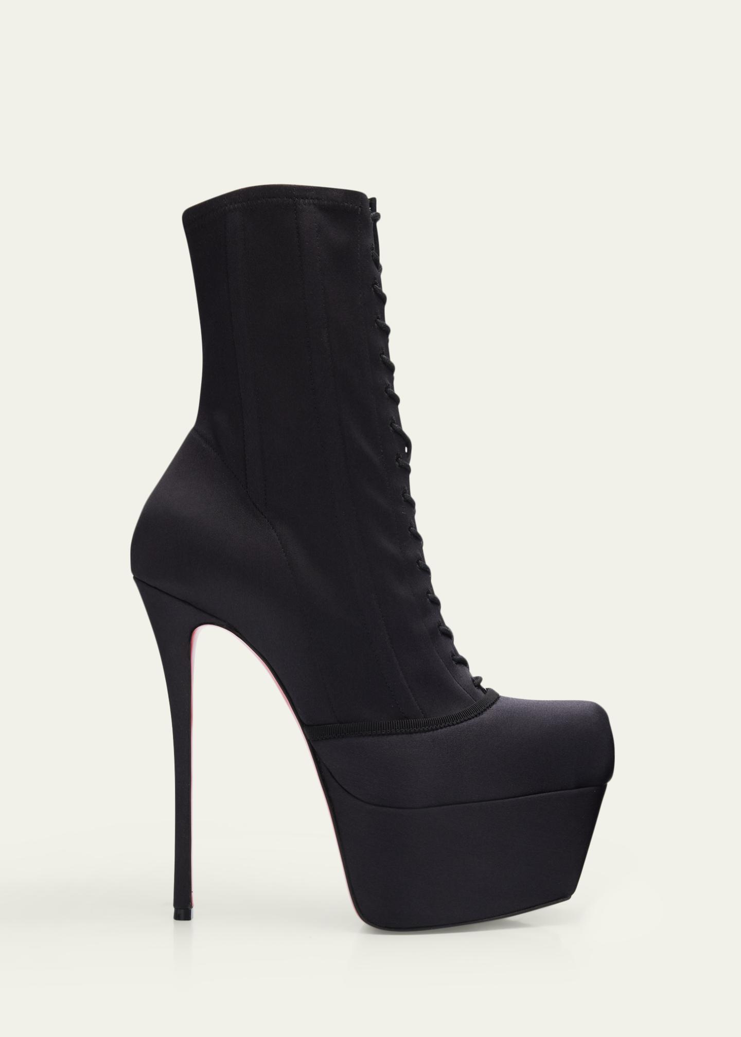 Christian Louboutin 160mm Pavlova Satin Platform Booties