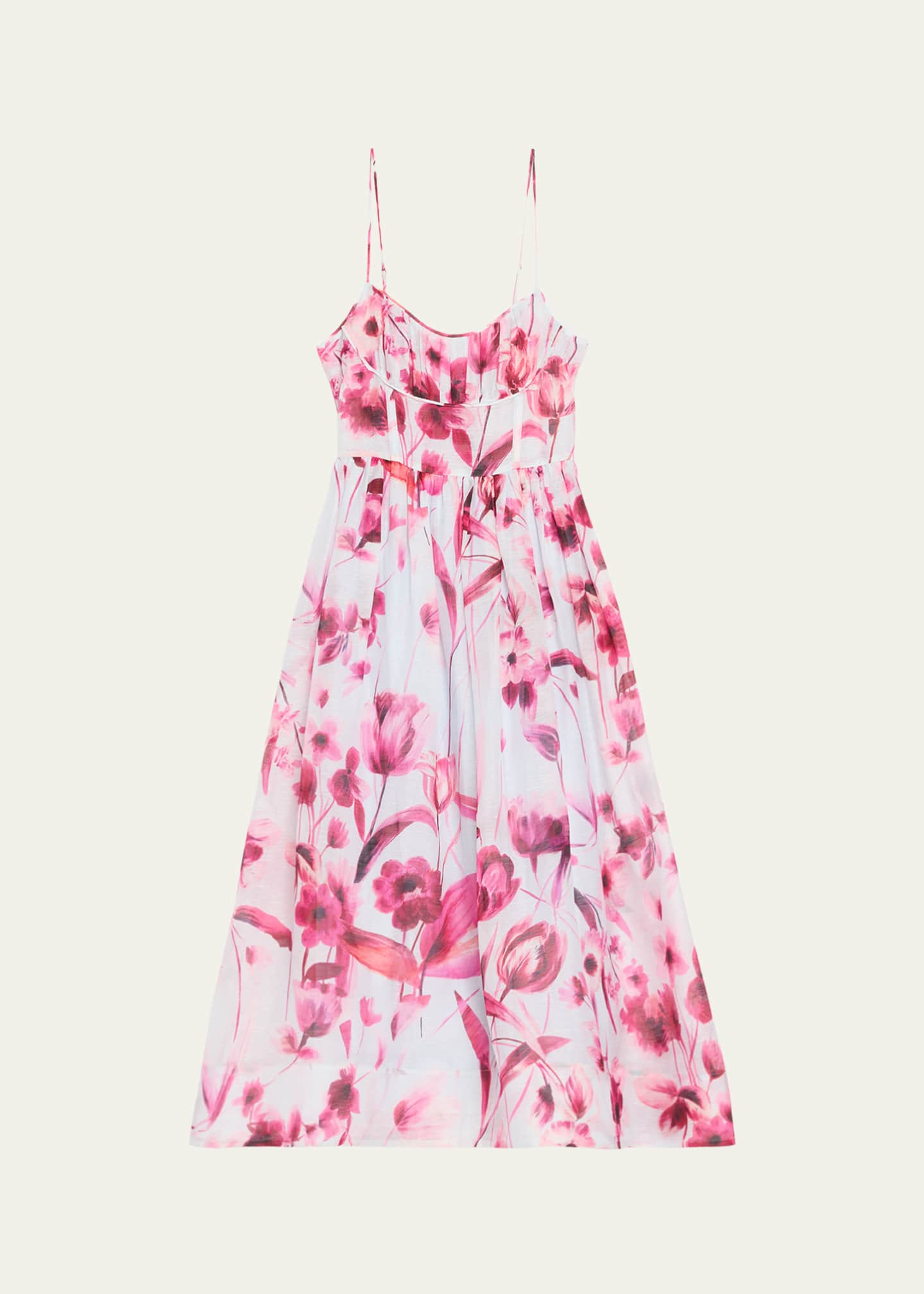 fit and flare floral midi dress Print Midi Dress
