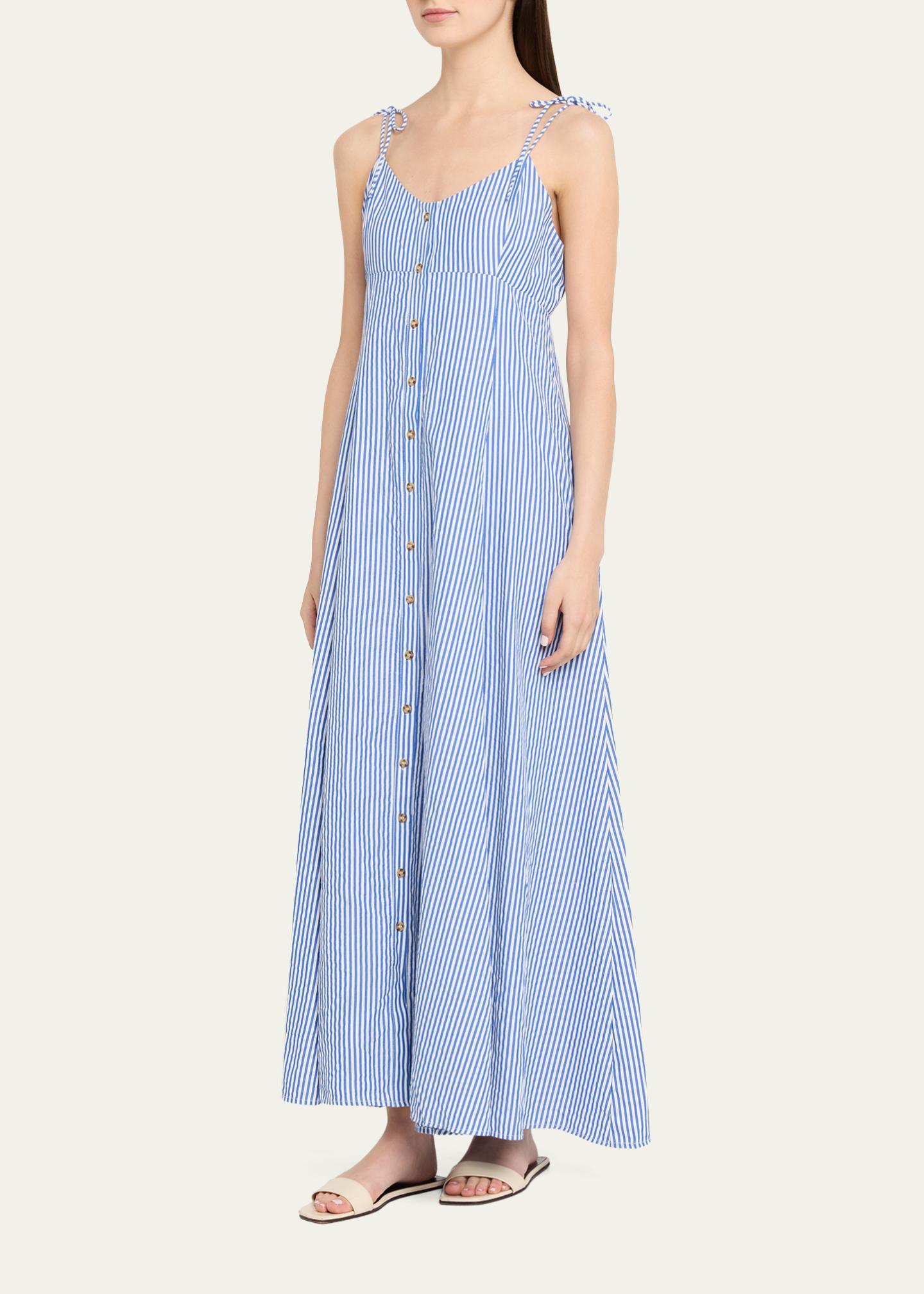 Rosie Assoulin High Garden Striped Button-Front Maxi Dress - Bergdorf ...