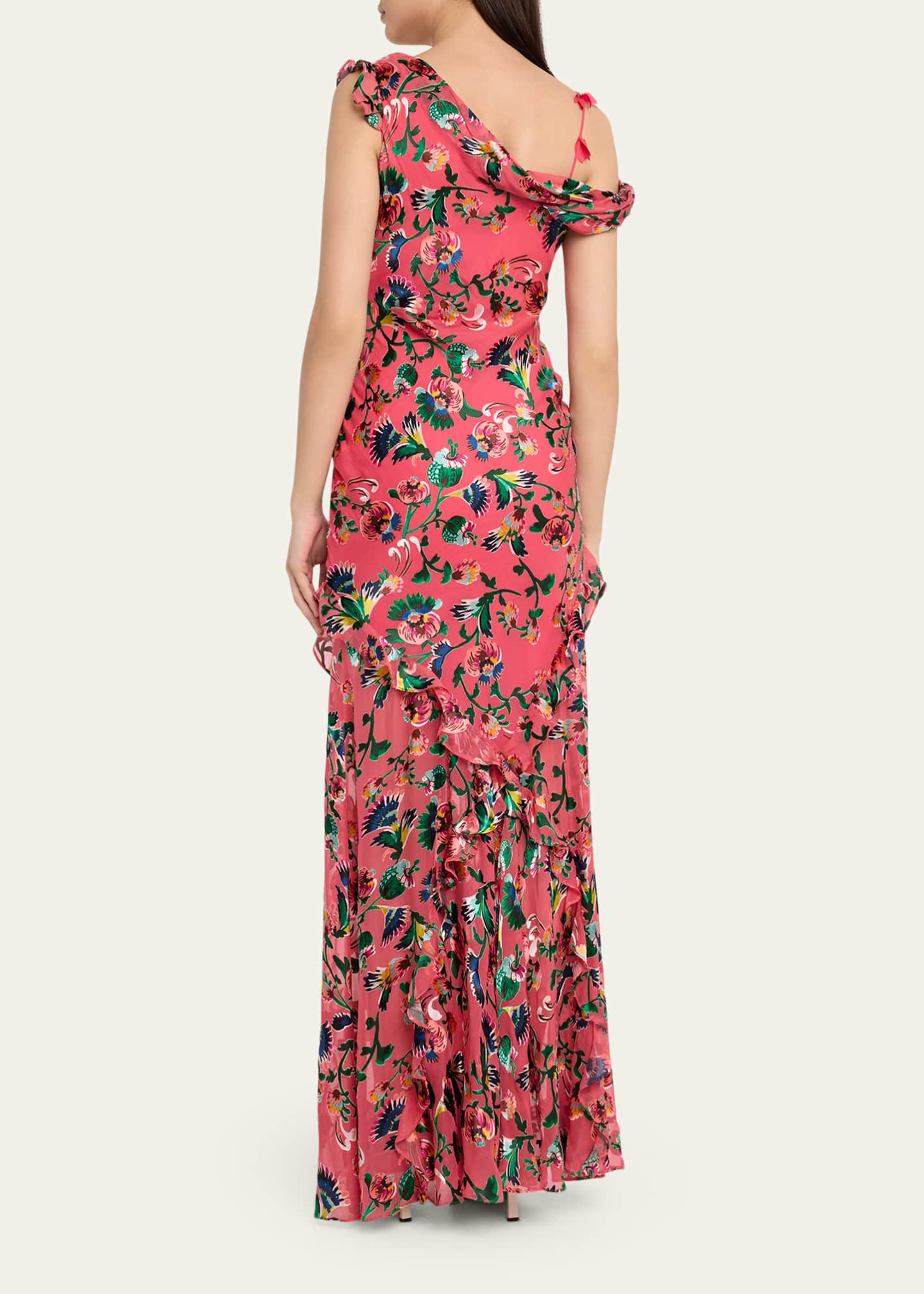 Saloni Seema Floral Silk Chiffon Maxi Dress - Bergdorf Goodman