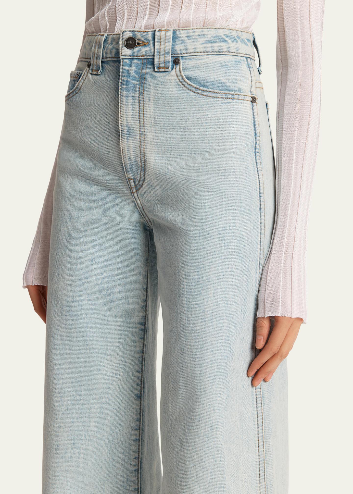 Khaite Dane Stretch Wide-Leg Jeans - Bergdorf Goodman