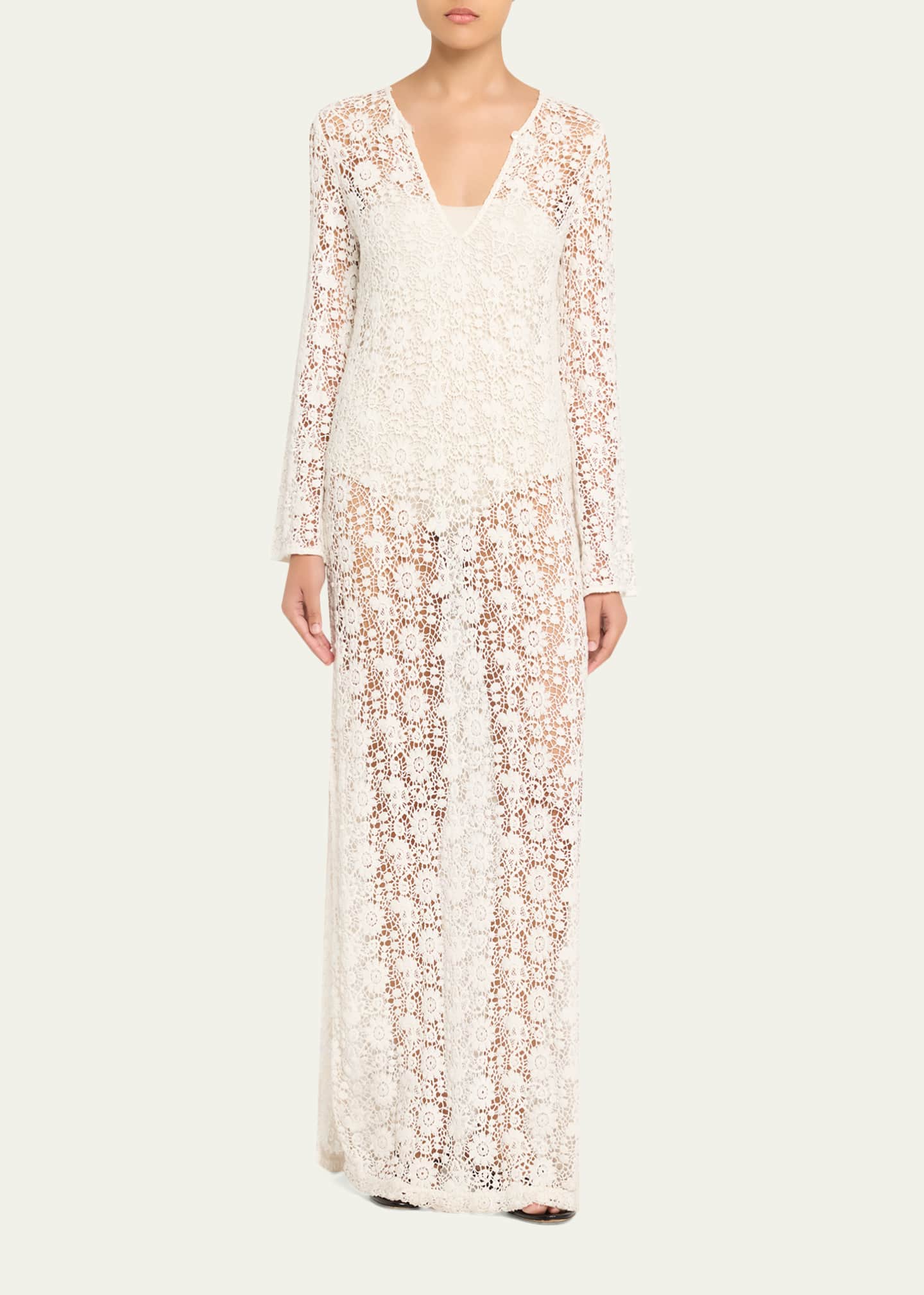 white knit dress with flowers VIOLA Creme Cotton Knit Dress With 3D Flowers  maet