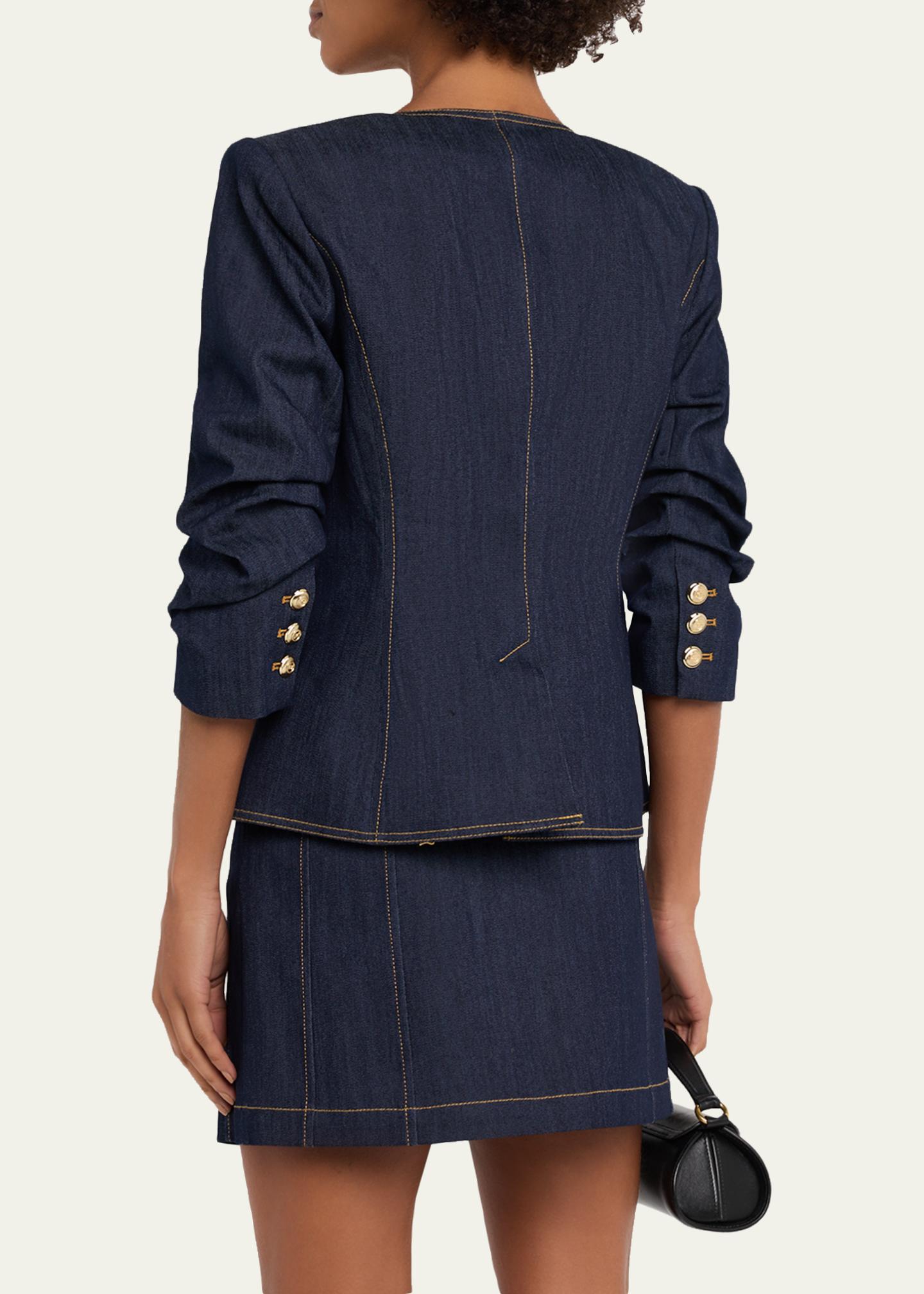 Cinq a Sept Denim Scrunched Chris Jacket - Bergdorf Goodman