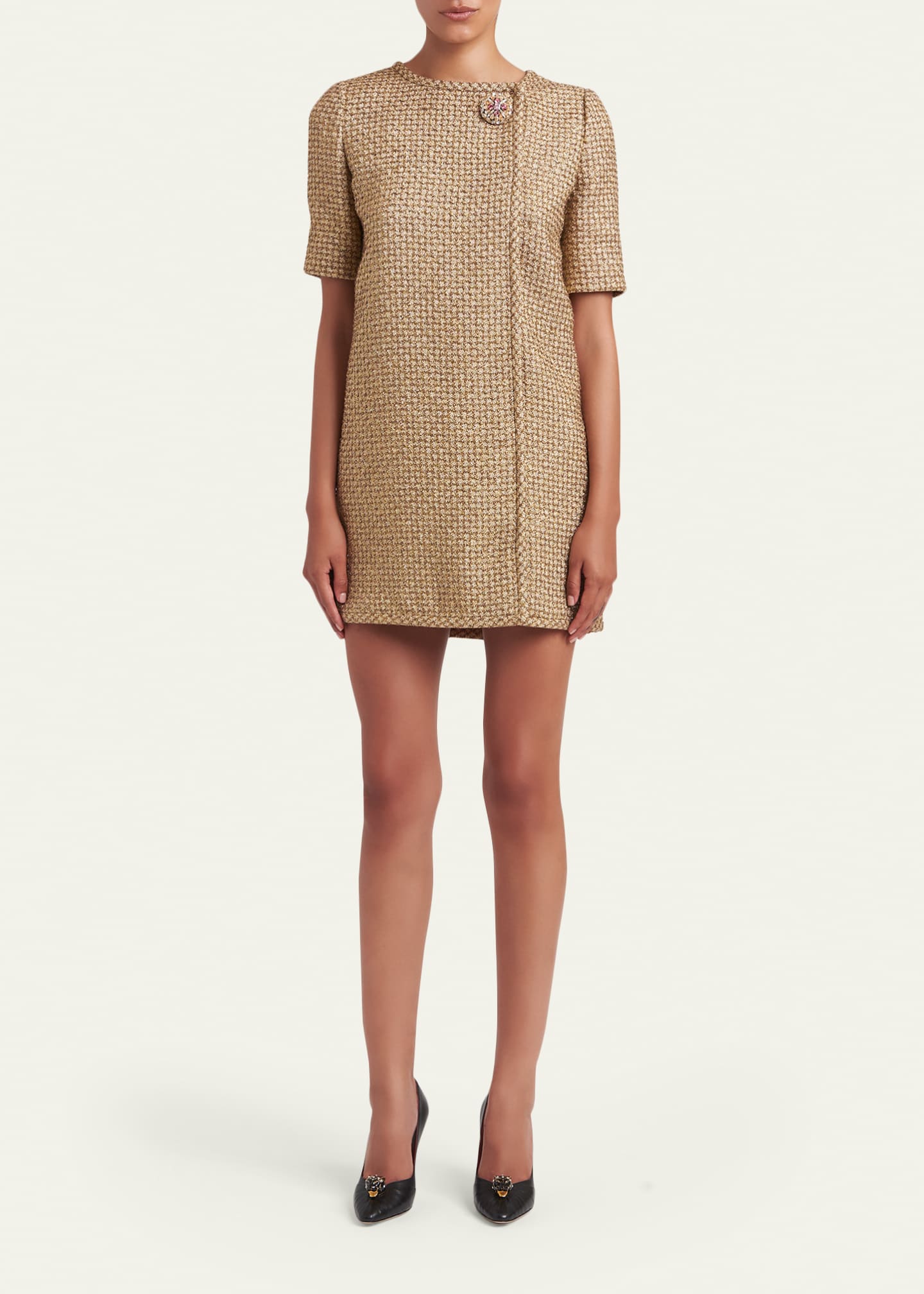 princess polly baby blue dress Valentino Garavani Short Canestrello Lurex Tweed Dress