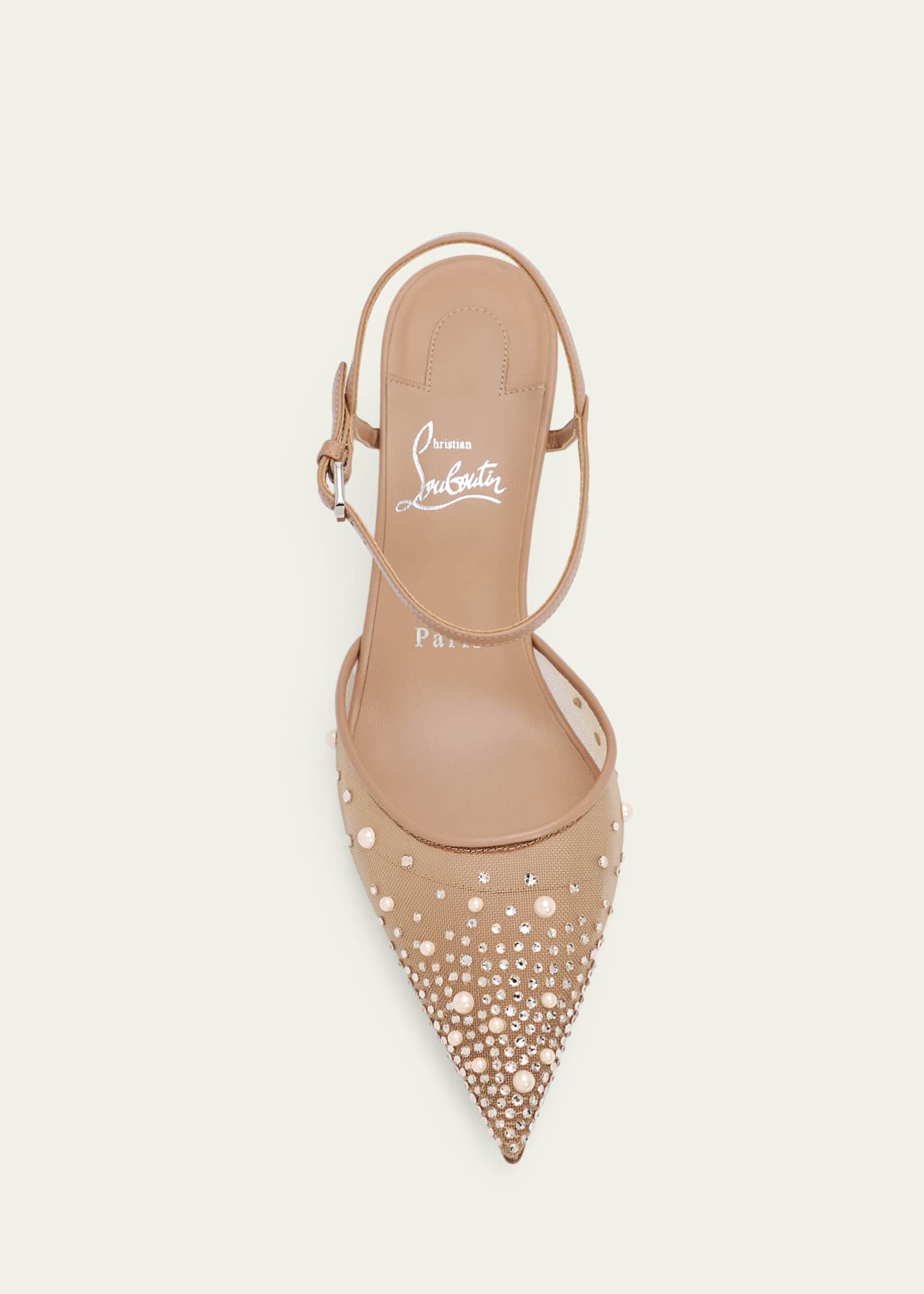Christian Louboutin 60mm Miss Z Riviera Strass Mesh Pumps