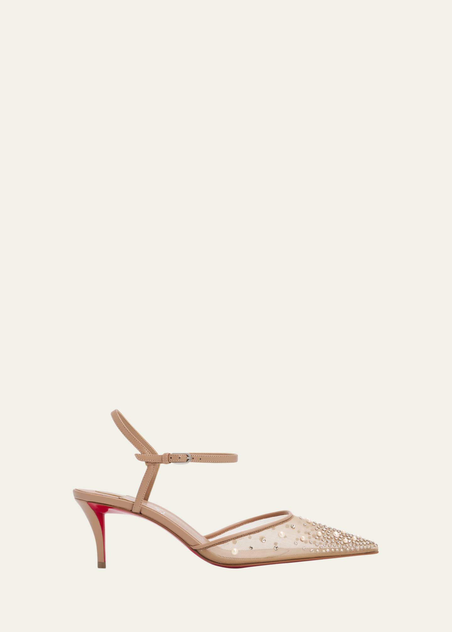 Christian Louboutin 60mm Miss Z Riviera Strass Mesh Pumps