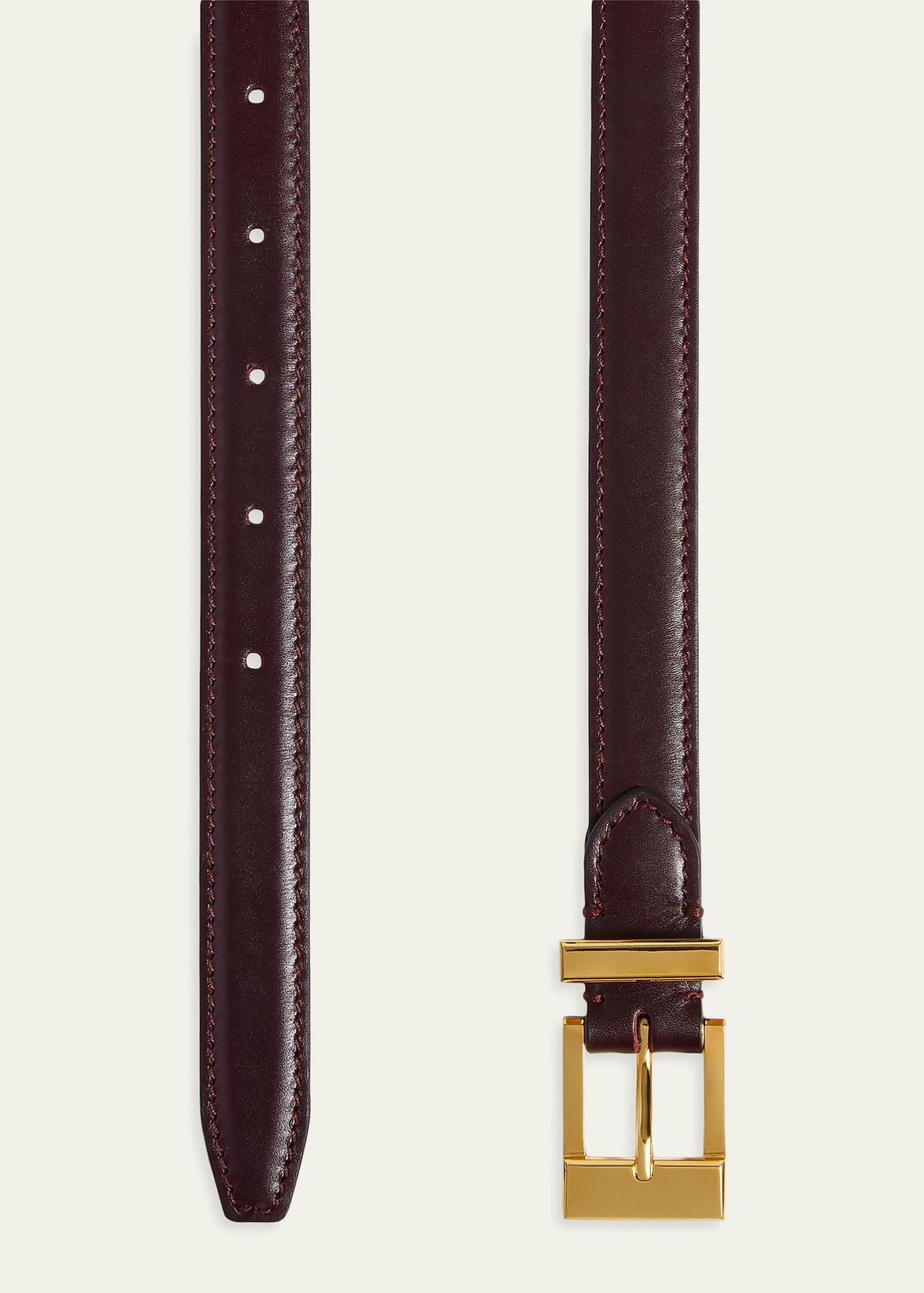 Khaite Manhattan Leather Belt - Bergdorf Goodman display picture 1
