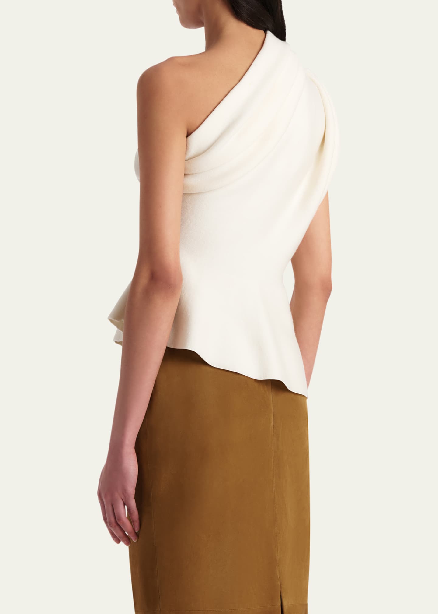 Aimee Draped One-Shoulder Peplum Top