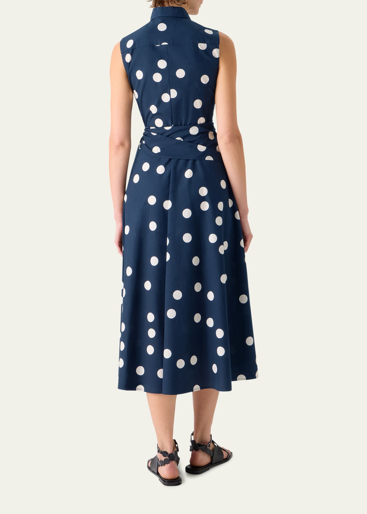 Akris punto Polka-Dot Cotton Poplin Sleeveless Midi Shirtdress - Bergdorf  Goodman