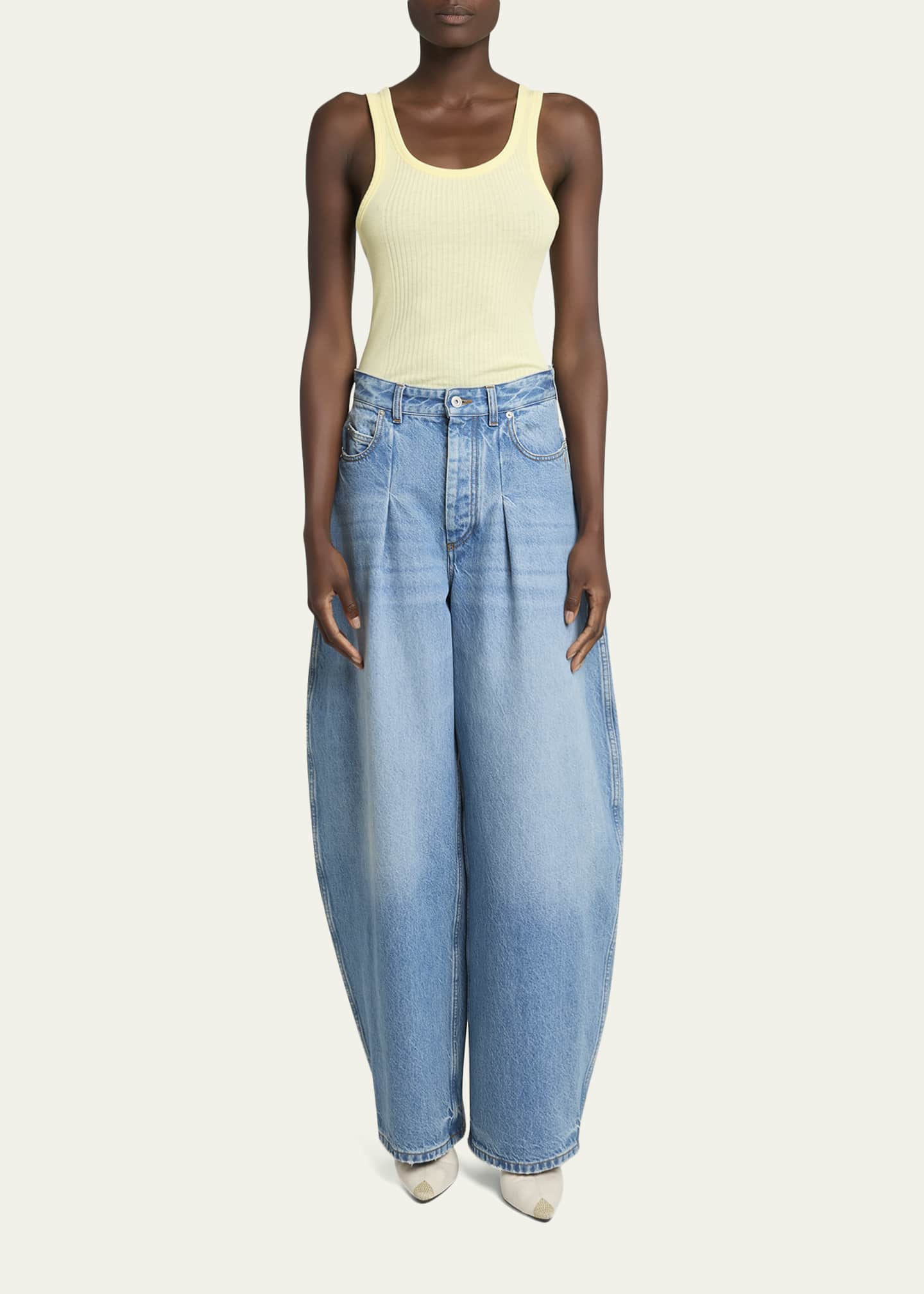 Jacquemus The Ovalo De-Nimes Denim Pants - Bergdorf Goodman