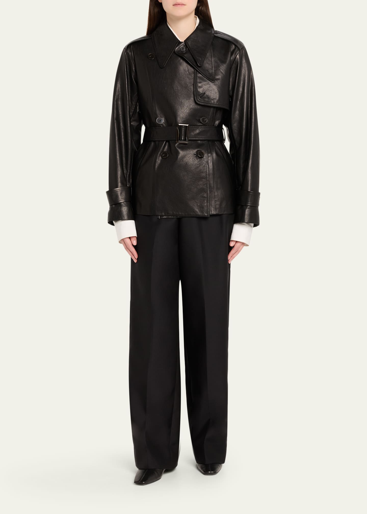 Heirlome Iggy Belted Leather Trench Jacket - Bergdorf Goodman