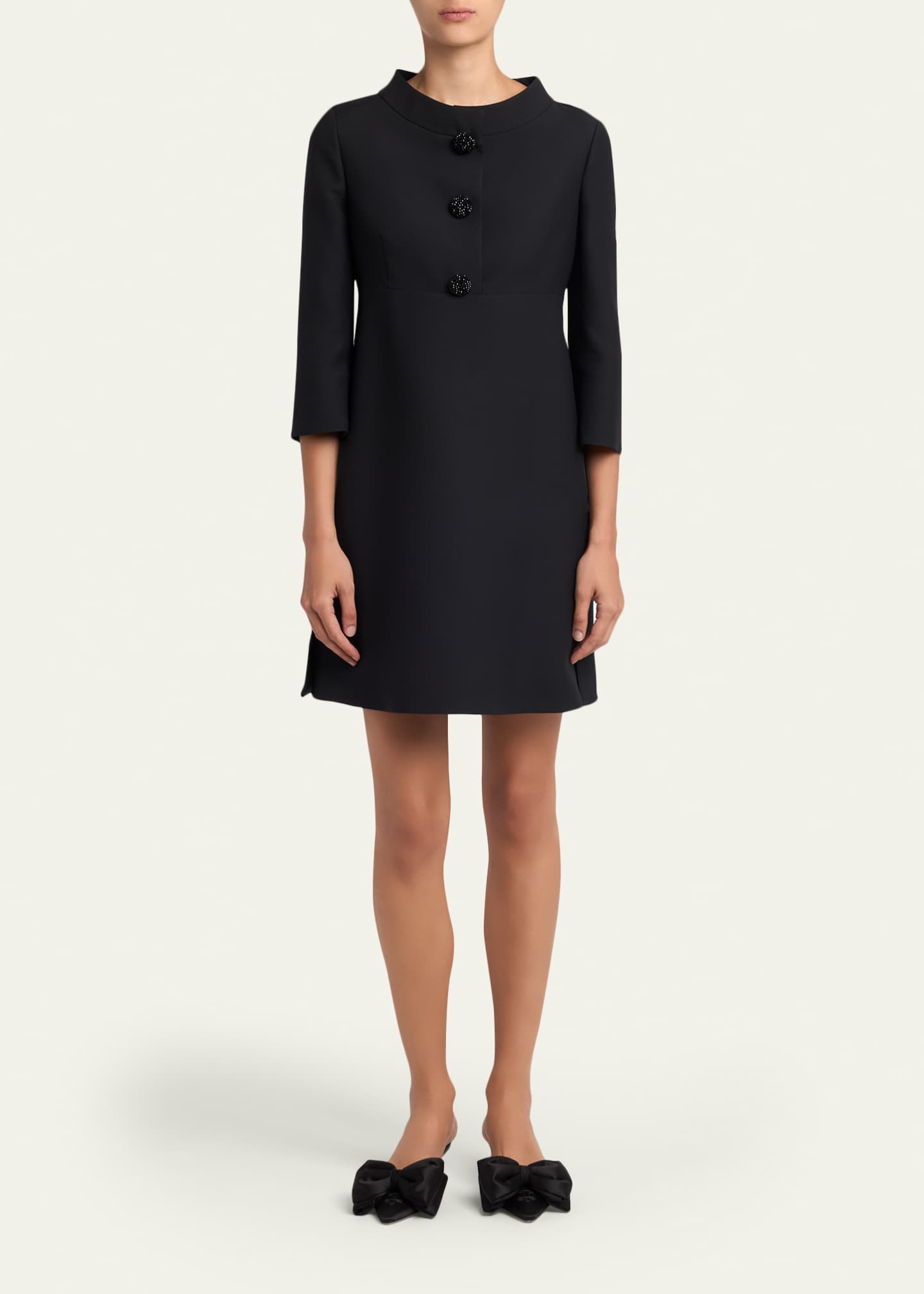 3/4 sleeve black mini dress Black 3/4 Sleeve Maxi Dress – BLANK main image 1