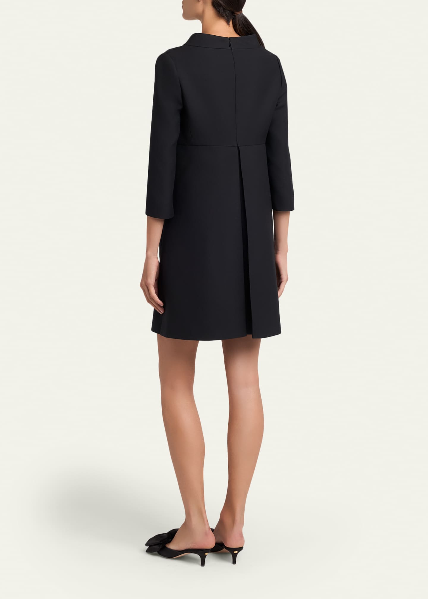 Valentino Garavani Crystal-Button 3/4-Sleeve Crepe Mini Dress - Bergdorf  Goodman