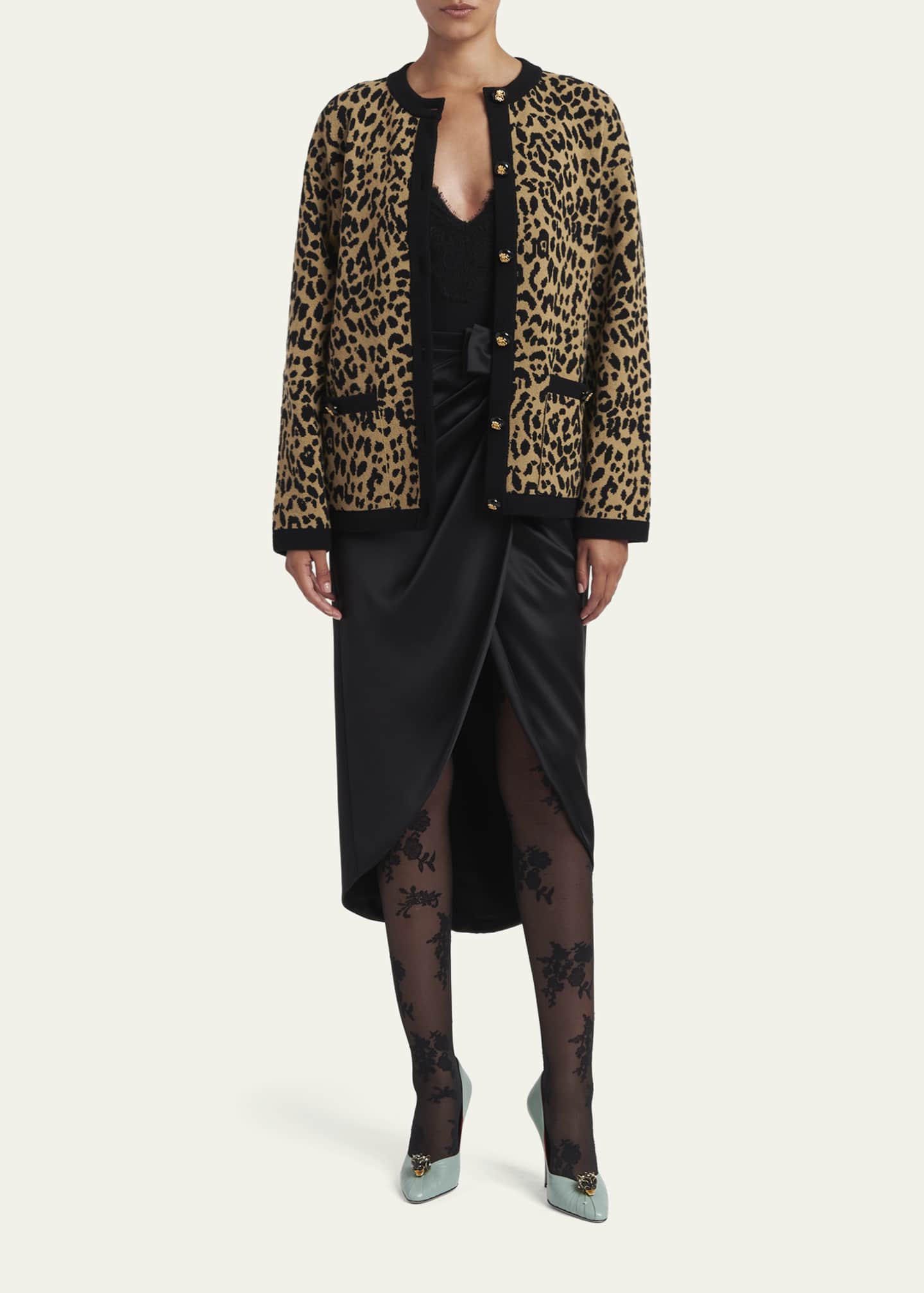 Valentino Garavani Draped Silk Bow Midi Tulip Skirt - Bergdorf Goodman