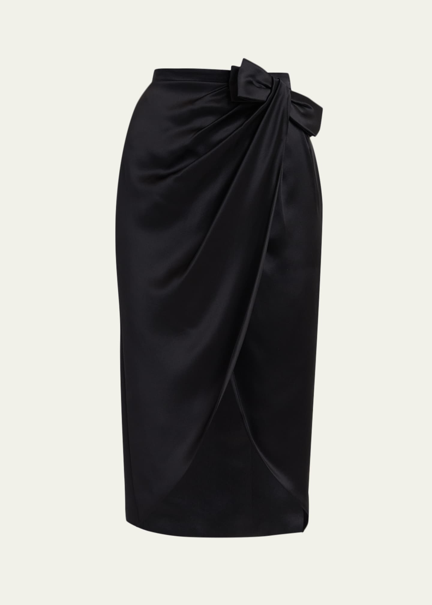 Valentino Garavani Draped Silk Bow Midi Tulip Skirt - Bergdorf Goodman