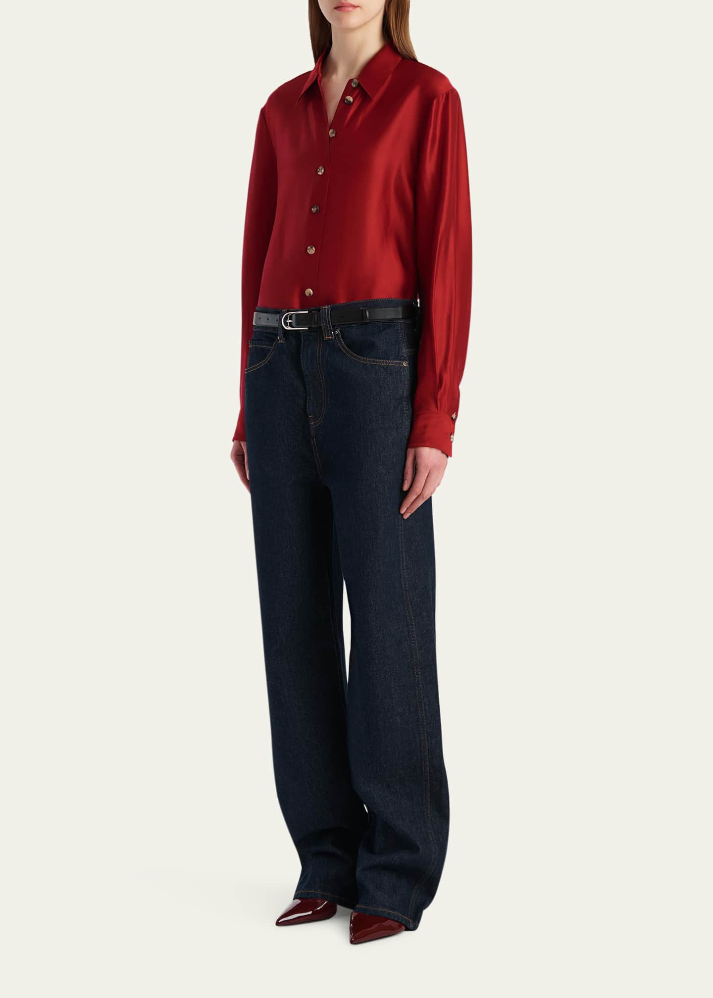 Bonnie Straight-Leg Cotton Denim Jeans